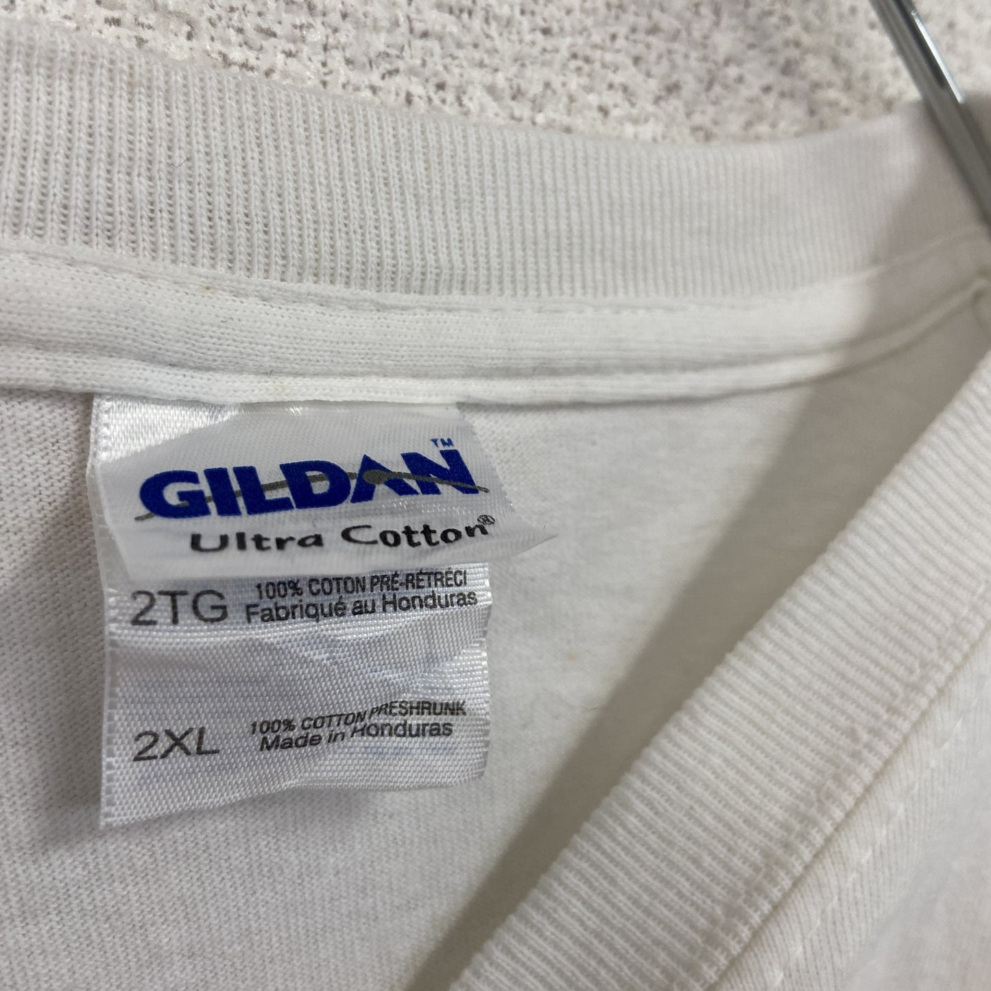 00s GILDAN ギルダン 半袖プリントTシャツ エロT クルーネック ヴィンテージ 白 ホワイト 2XLサイズ