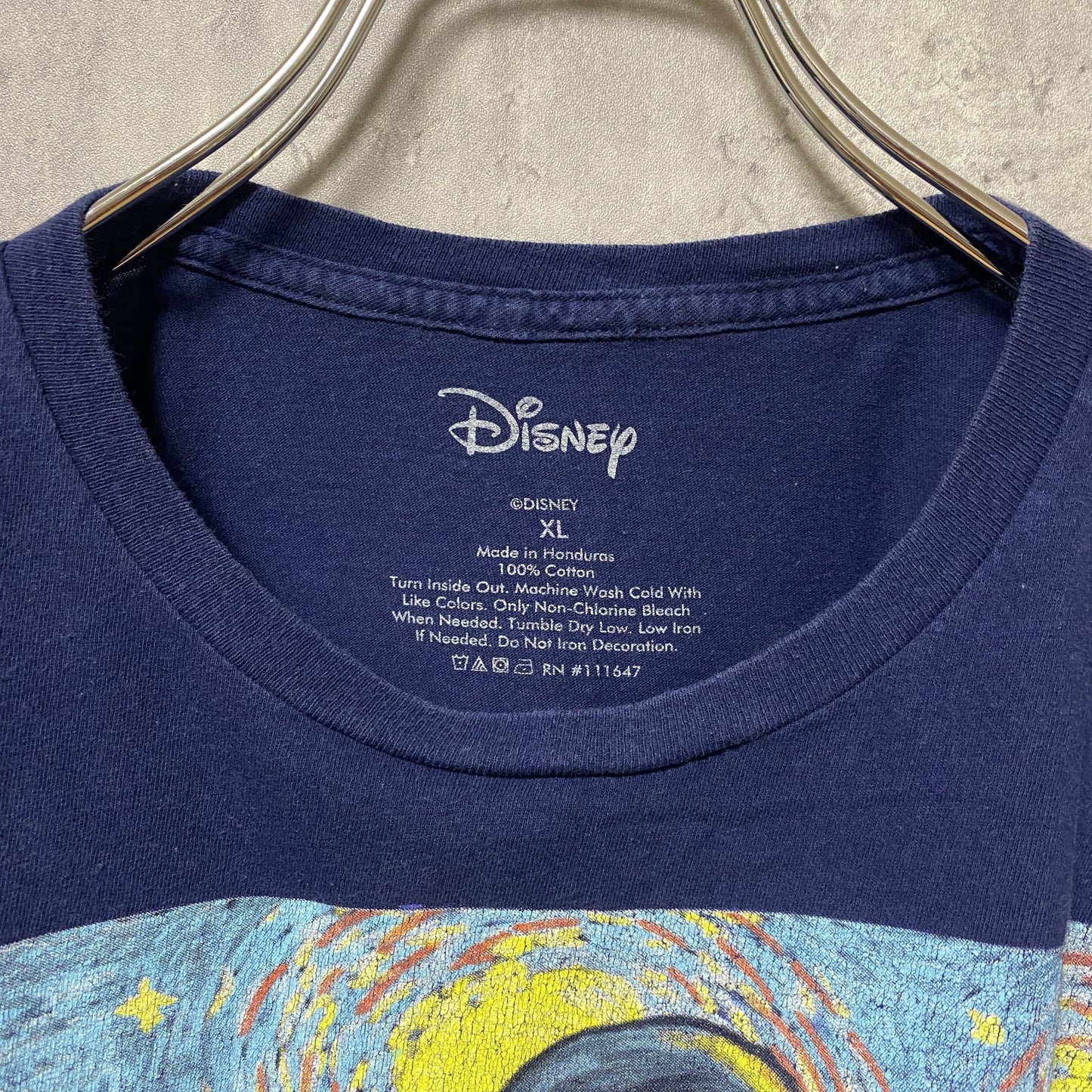古着 used Disney ディズニー 半袖プリントTシャツ ミッキー 紺 ネイビー ビッグシルエット オーバーサイズ