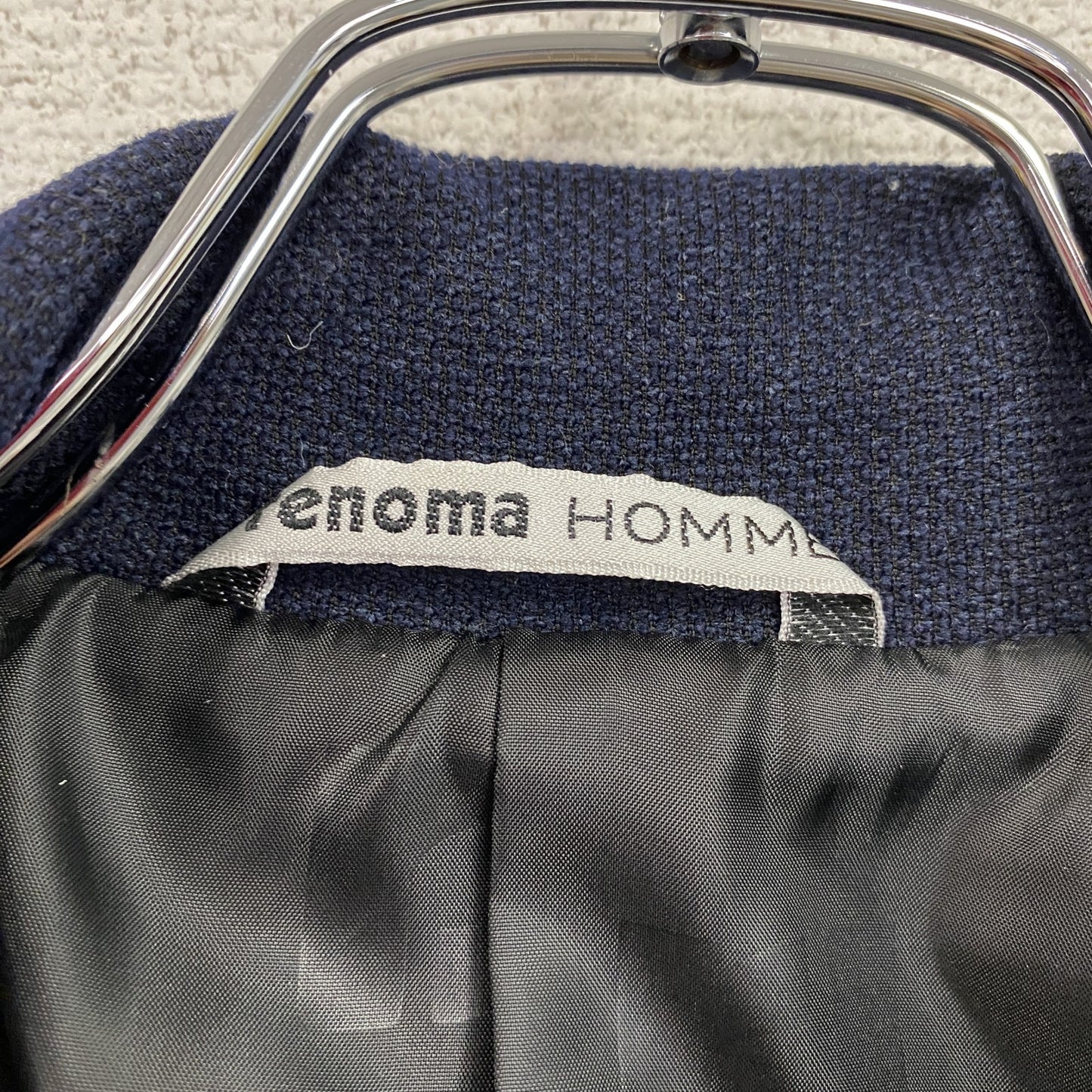renoma HOMME レノマオム フーデッドコート 比翼仕立て 紺 ネイビー Lサイズ