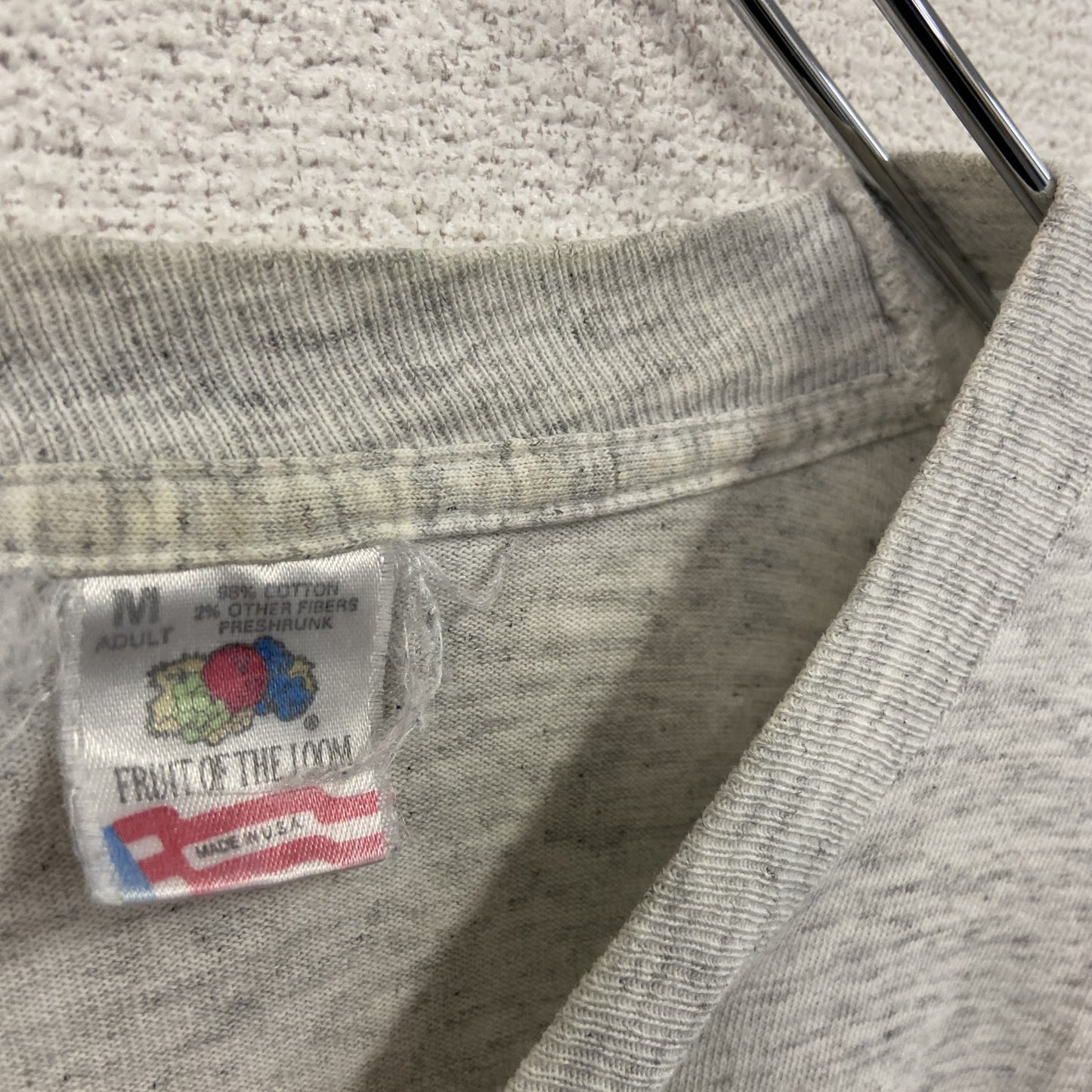 FRUIT OF THE LOOM フルーツオブザルーム 半袖プリントTシャツ 霜降りグレー Mサイズ