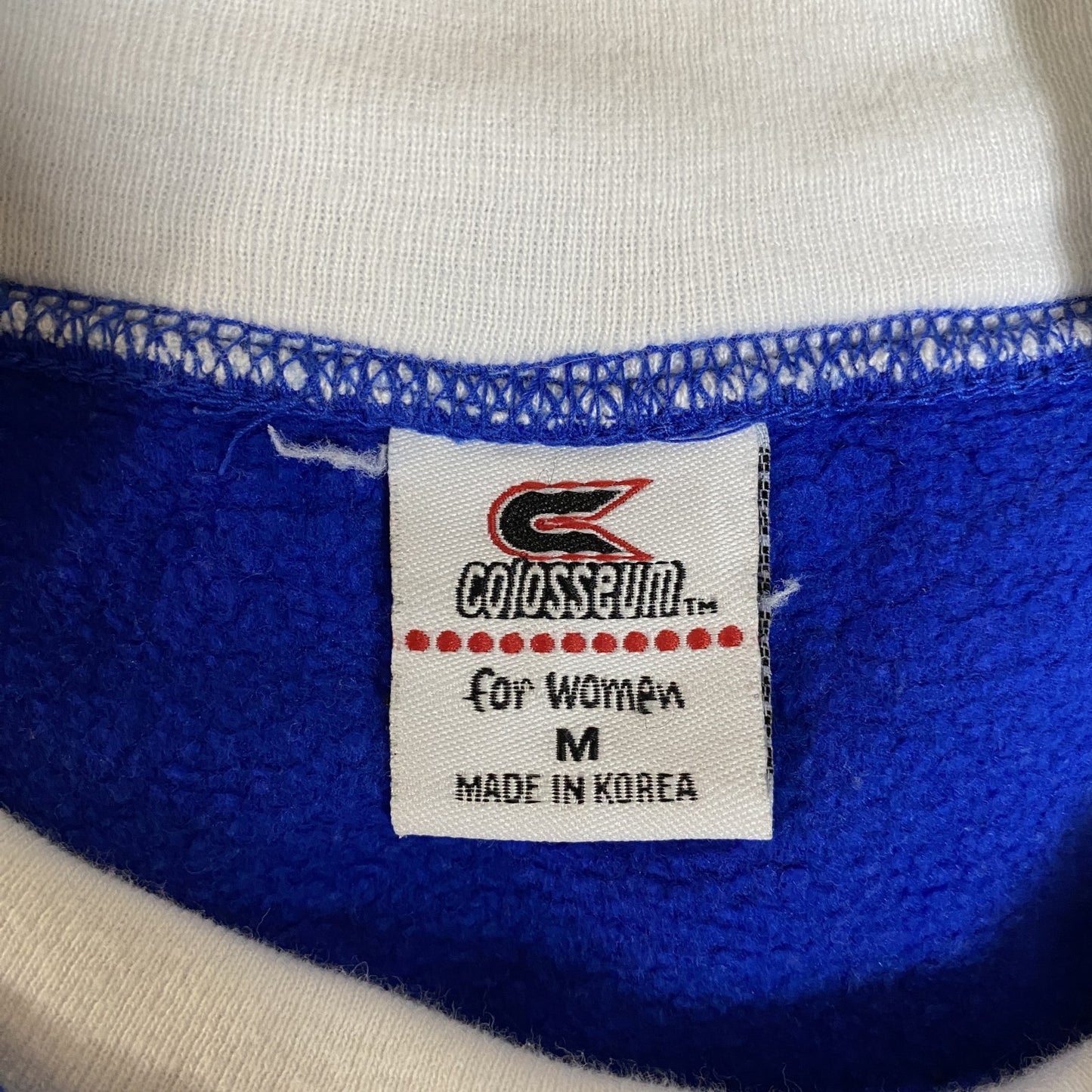 古着 used colosseum DUKE デューク大学 長袖カレッジ刺繍スウェット トレーナー 二重襟 青 秋冬服 Mサイズ