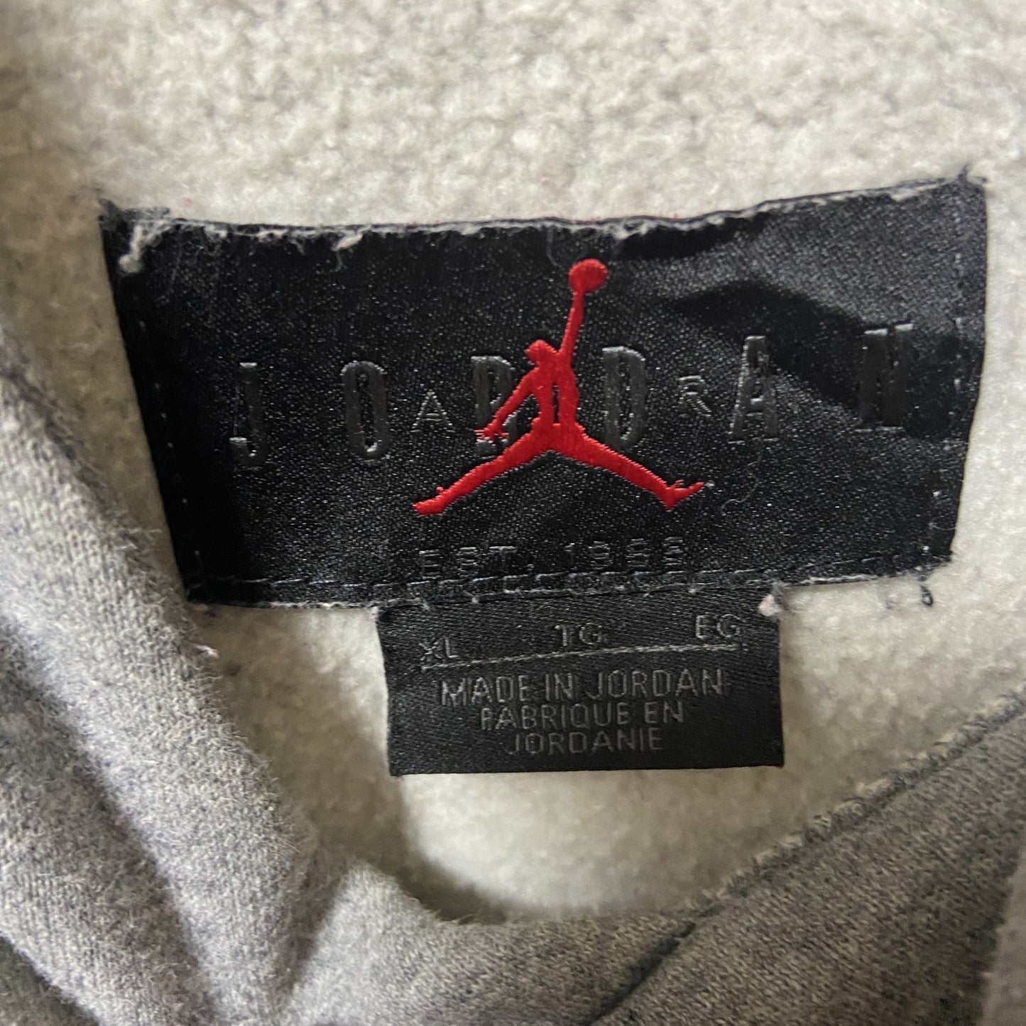 古着 used AIR JORDAN エアジョーダン NIKE ナイキ 長袖ロゴプリントパーカー ラグラン グレー XLサイズ
