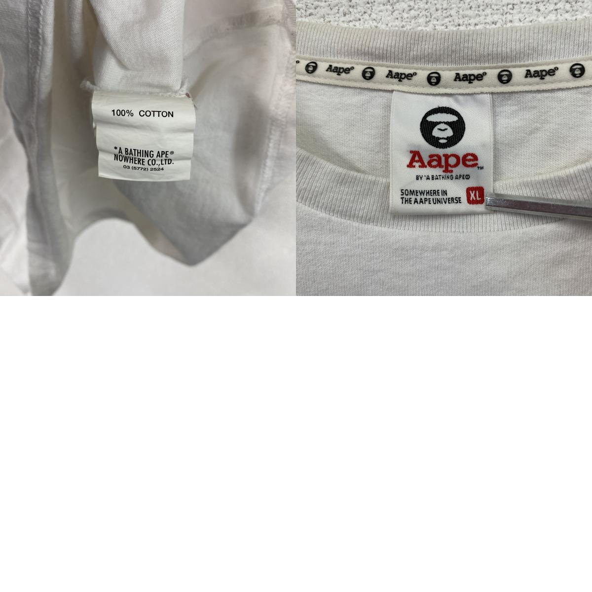 Aape エイプ 半袖Tシャツ カモフラ 白 ホワイト XLサイズ