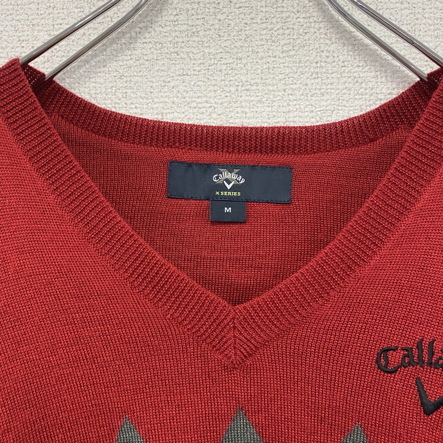 Callaway キャロウェイ ニットベスト 刺繡ロゴ 赤 レッド Mサイズ