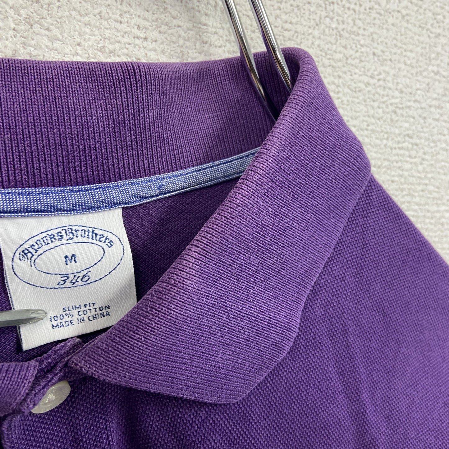 Brooks Brothers ブルックスブラザーズ 長袖ポロシャツ 紫 パープル Mサイズ