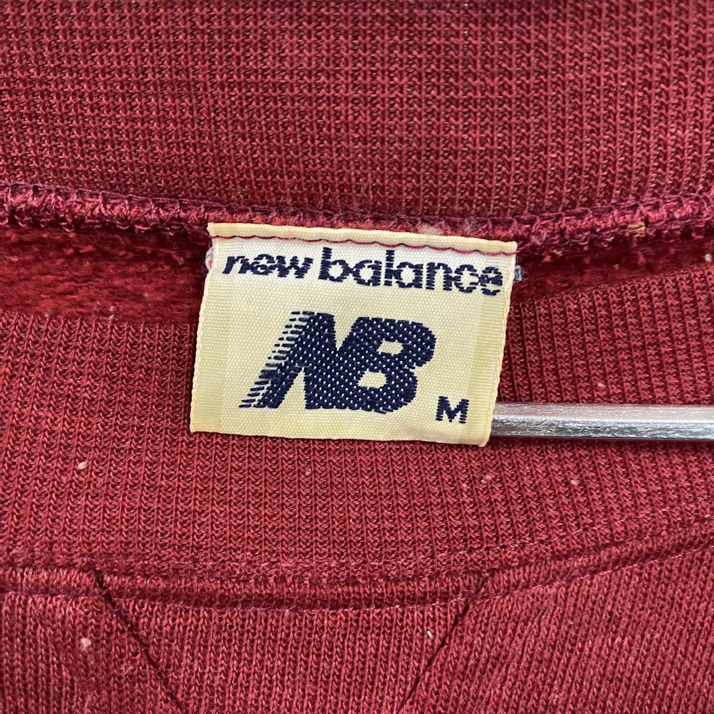 ~90s NEW BALANCE ニューバランス スウェット/トレーナー 前V ラグランスリーブ 赤 レッド Mサイズ