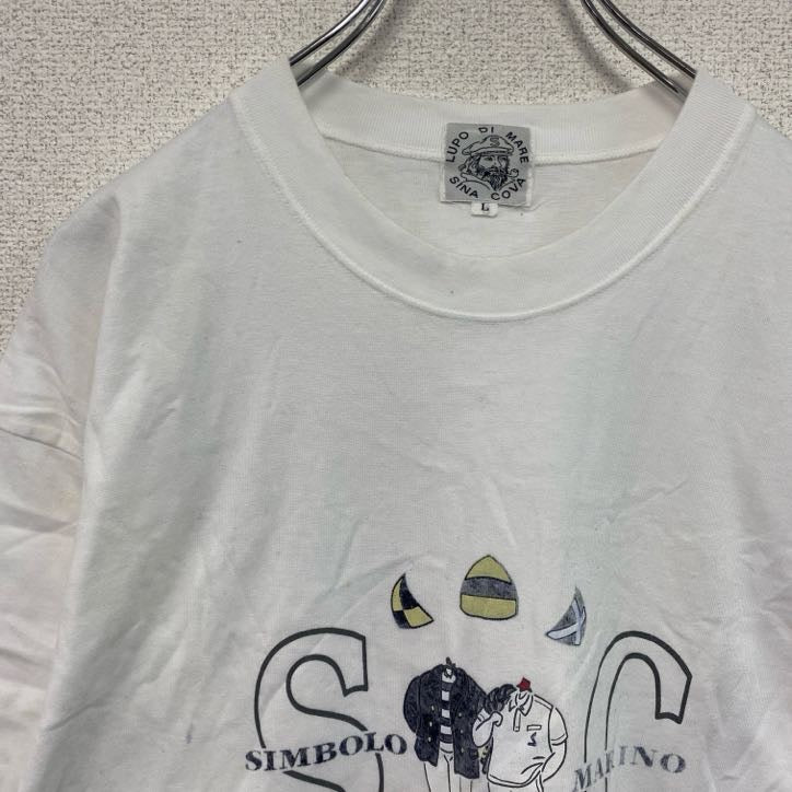 SINA COVA シナコバ 半袖プリントTシャツ シングルステッチ 白 ホワイト Lサイズ