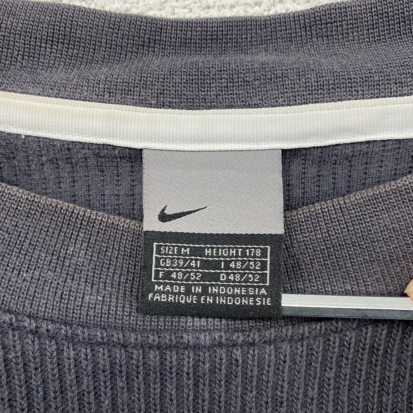 00s NIKE ナイキ スウェット/トレーナー ワンポイントロゴ ヴィンテージ ネイビー グレー Mサイズ