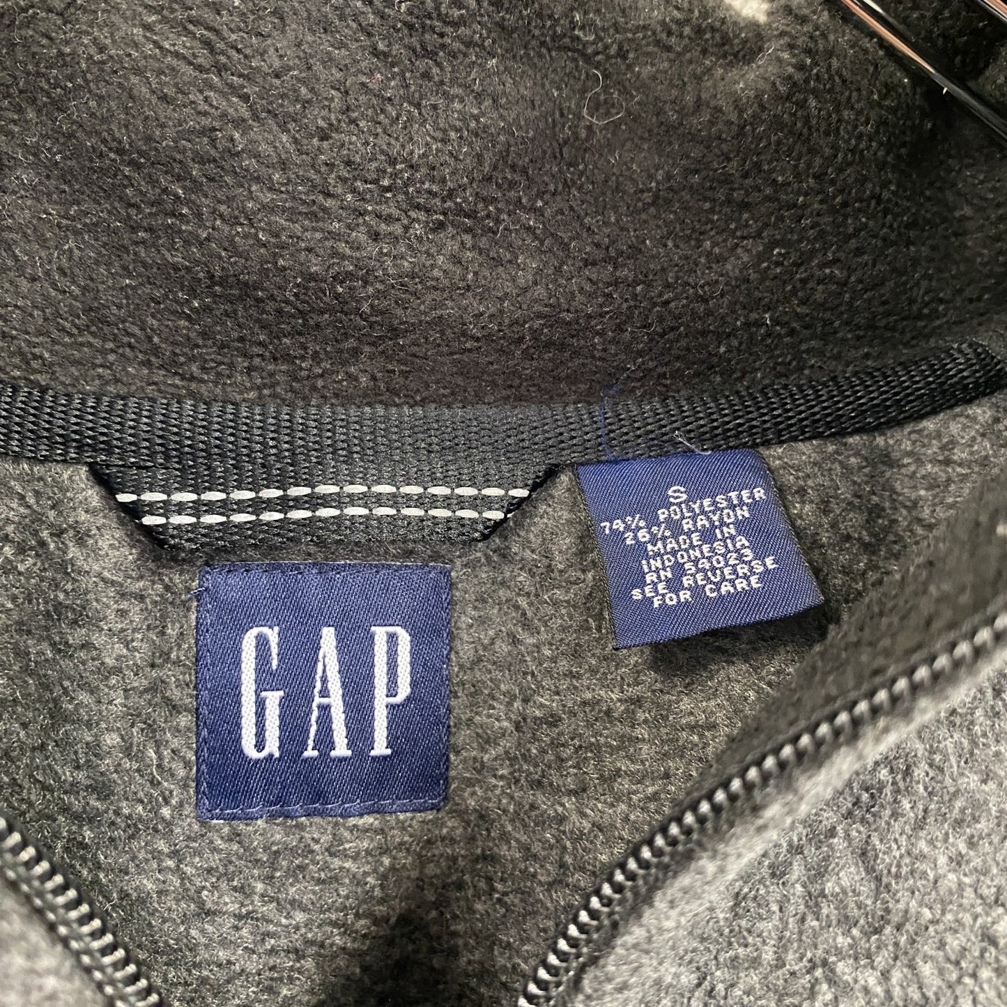 ~00s OLD GAP オールドギャップ ハーフジップフリースプルオーバージャケット ブラック グレー Sサイズ