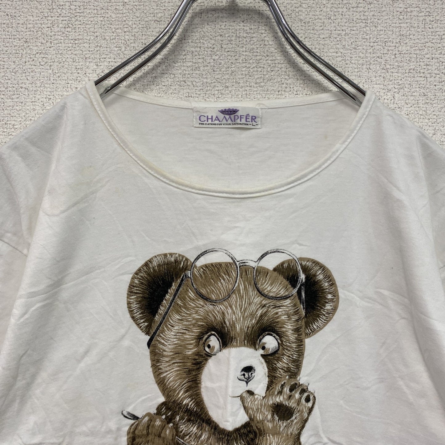CHAMPFER シャンフェール 半袖プリントTシャツ シングルステッチ 白 ホワイト