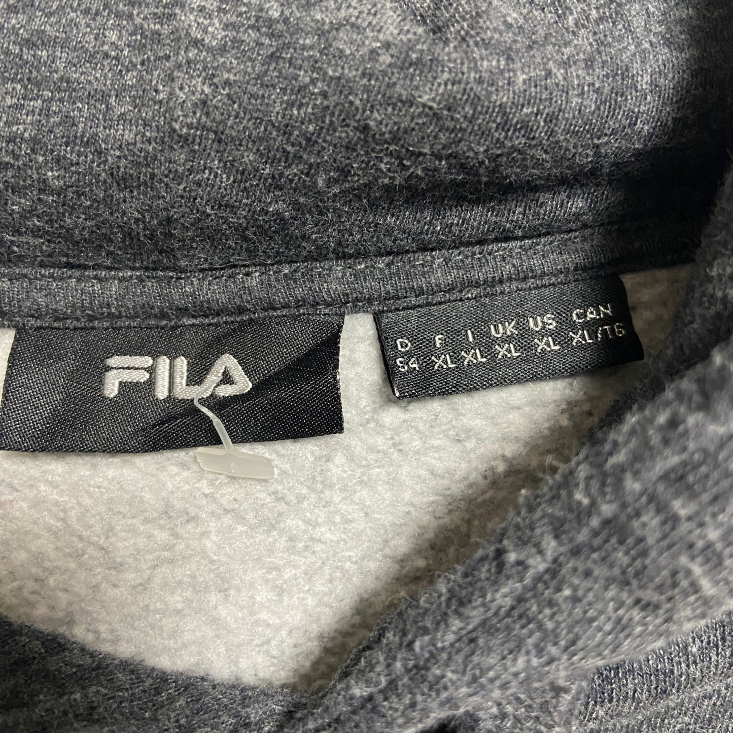 FILA フィラ スウェットパーカー/フーディー デカロゴ ワッペン ダークグレー XLサイズ