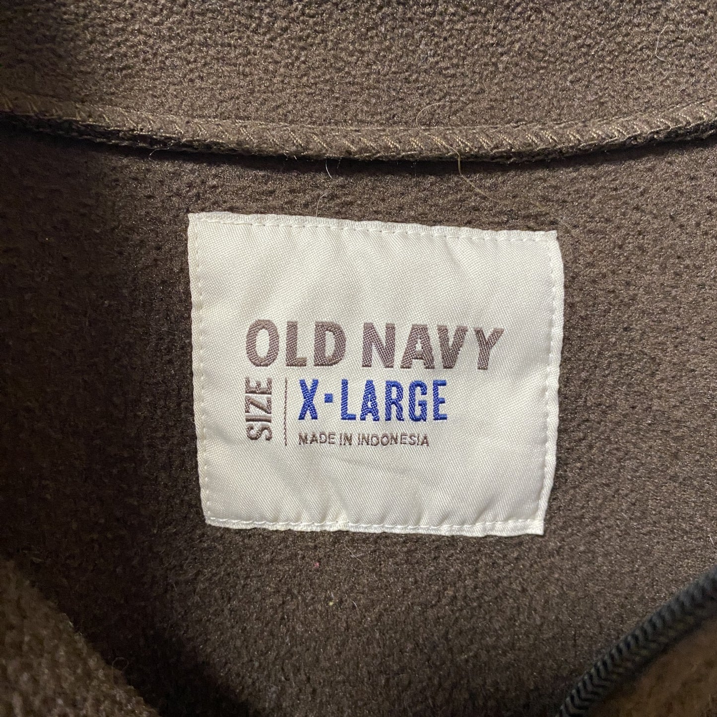 古着 used OLD NAVY オールドネイビー 長袖ハーフジップフリースジャケット ハイネックブルゾン 茶色 XLサイズ
