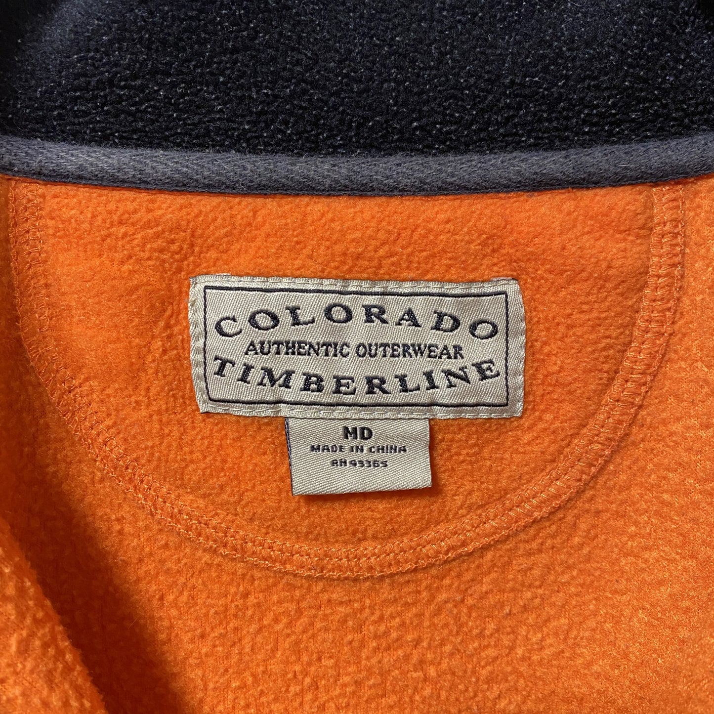 古着 used COLORADO TIMBERLINE 長袖フリースジャケット ワンポイント刺繍 ハイネック オレンジ Mサイズ
