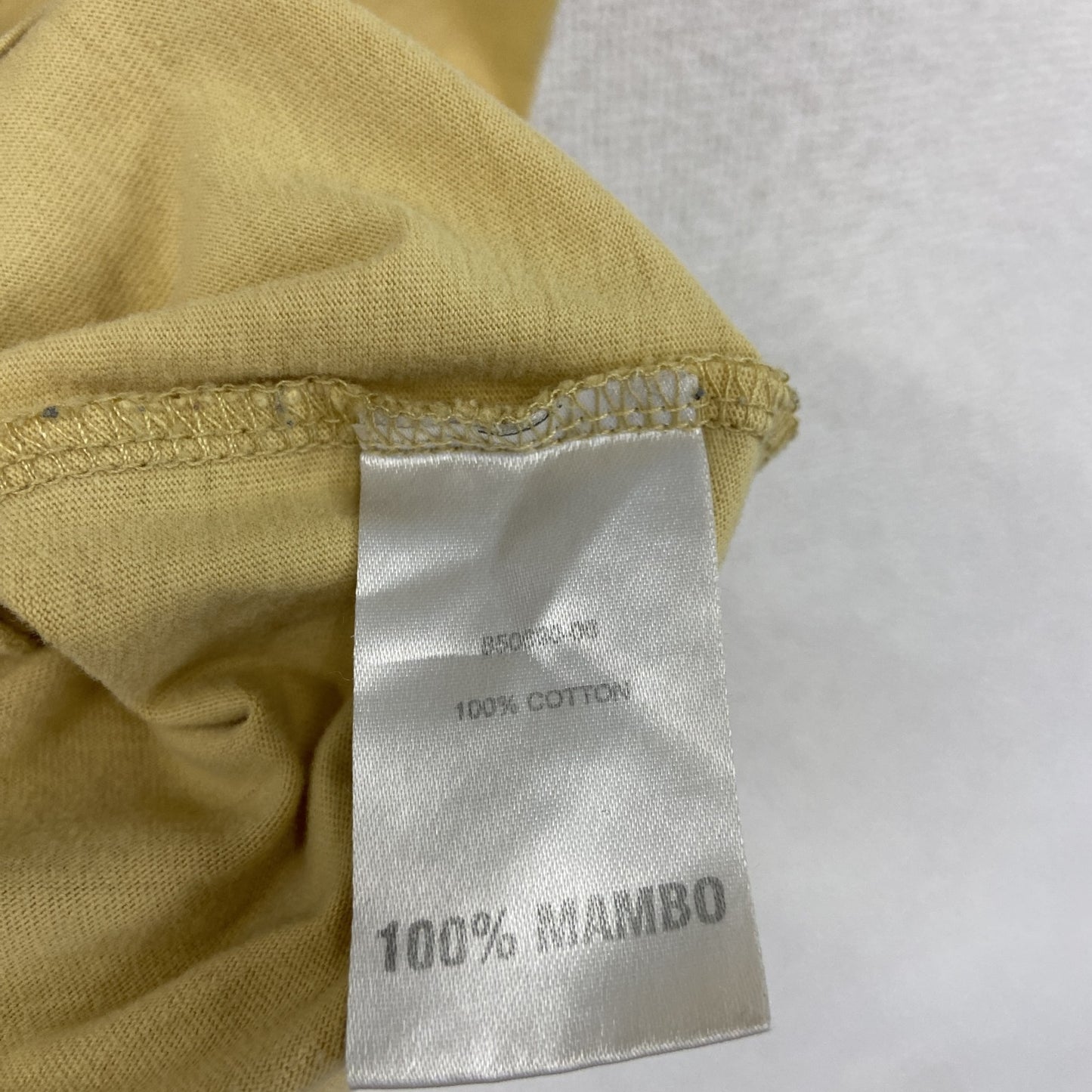 MAMBO 半袖プリントTシャツ スカル 骸骨 黄色 イエロー Lサイズ
