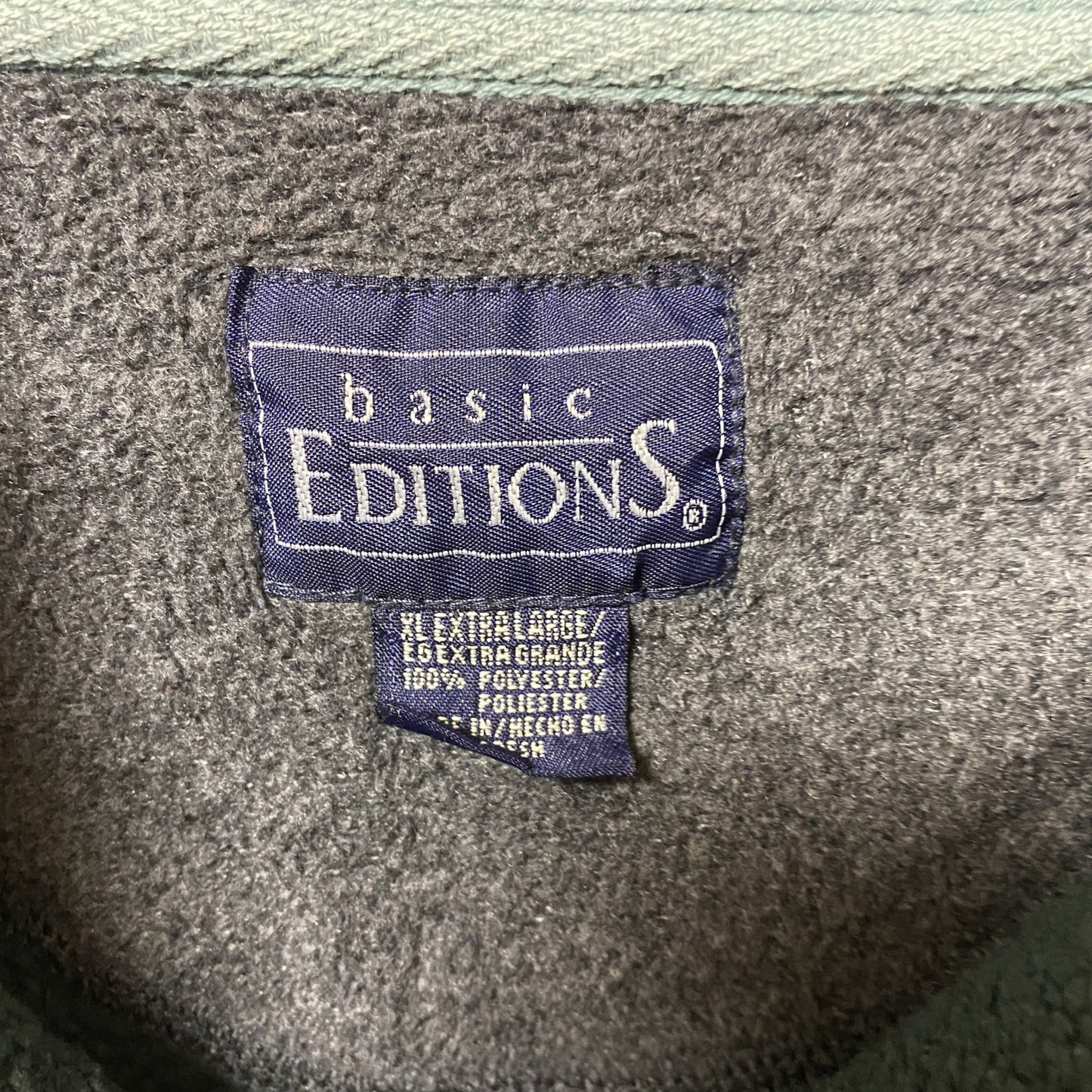 古着 used BASIC EDITIONS 長袖ハーフジップフリース ブルゾン ハイネック 緑 オーバーサイズ XLサイズ