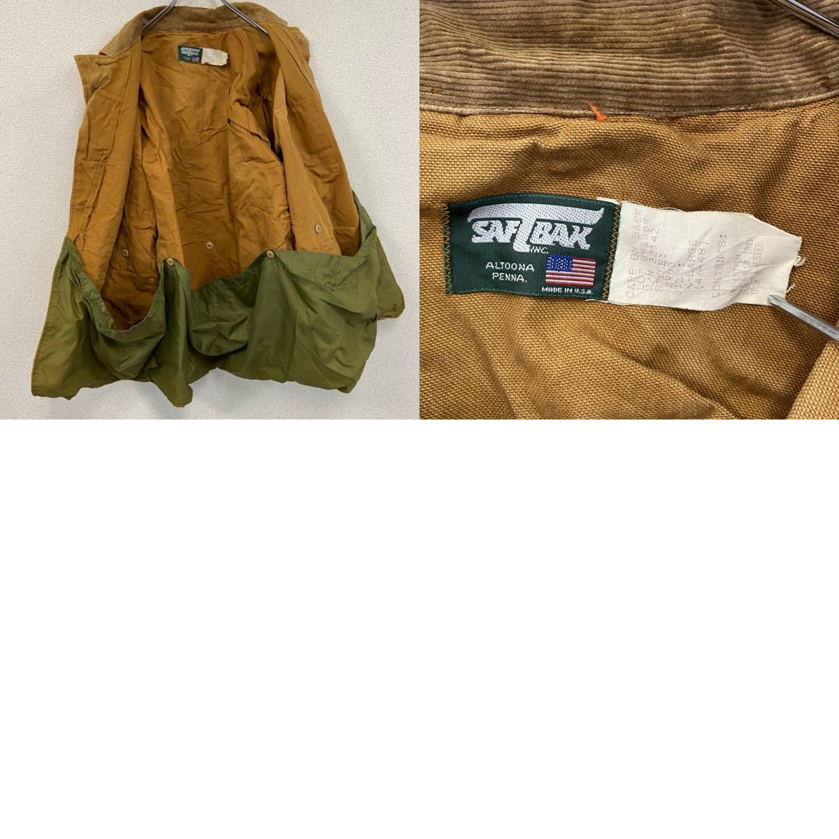80s SAFTBAK サフㇳバック ハンティングジャケット コーデュロイカラー ブラウン オレンジ XLサイズ