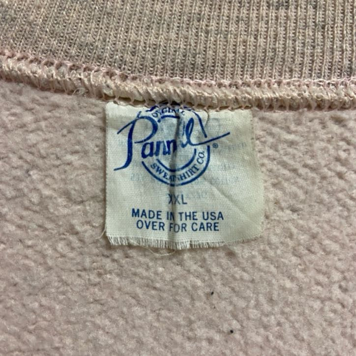 古着 used 80s USA製 Pannill 長袖霜降りスウェット ラグラン袖トレーナー ピンク ヴィンテージ 2XLサイズ