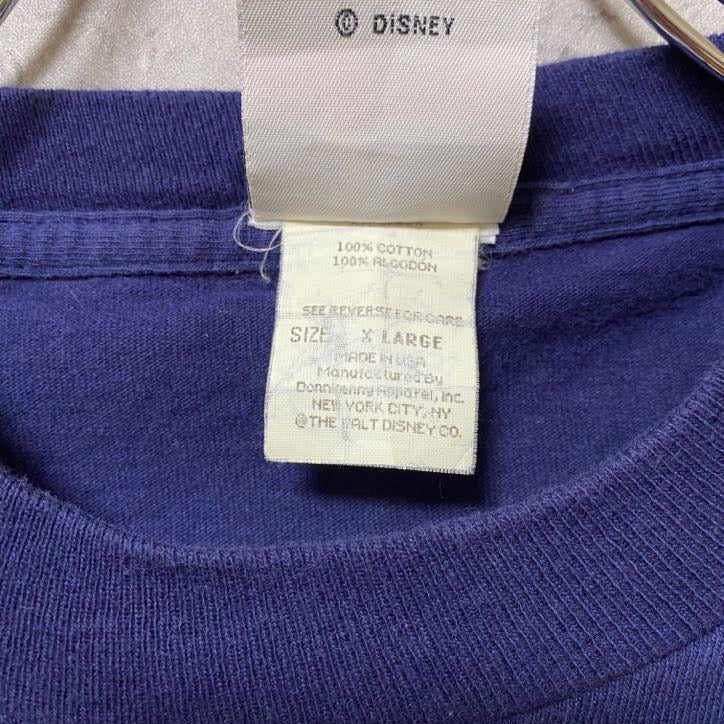 古着 used 90s MICKEY&CO Disney ディズニー ミッキー 半袖プリントTシャツ ネイビー 紺 オーバーサイズ
