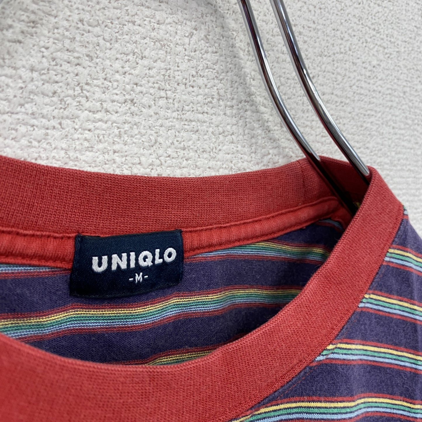 ~00s OLD UNIQLO オールドユニクロ 半袖ボーダー柄Tシャツ リンガーT ヴィンテージ マルチカラー Mサイズ