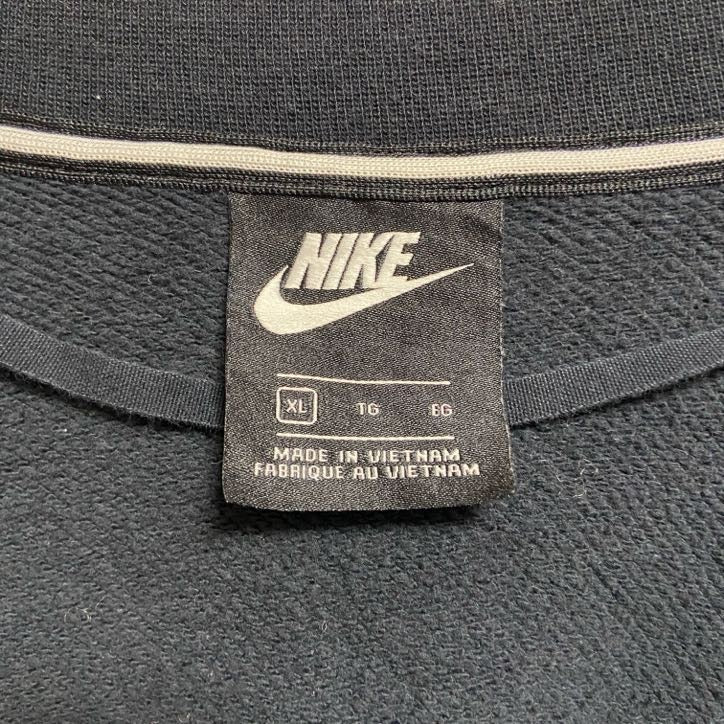 古着 used NIKE ナイキ 長袖ロゴプリントカーディガン ボレロ 黒 ブラック 秋冬服 ビッグシルエット XLサイズ