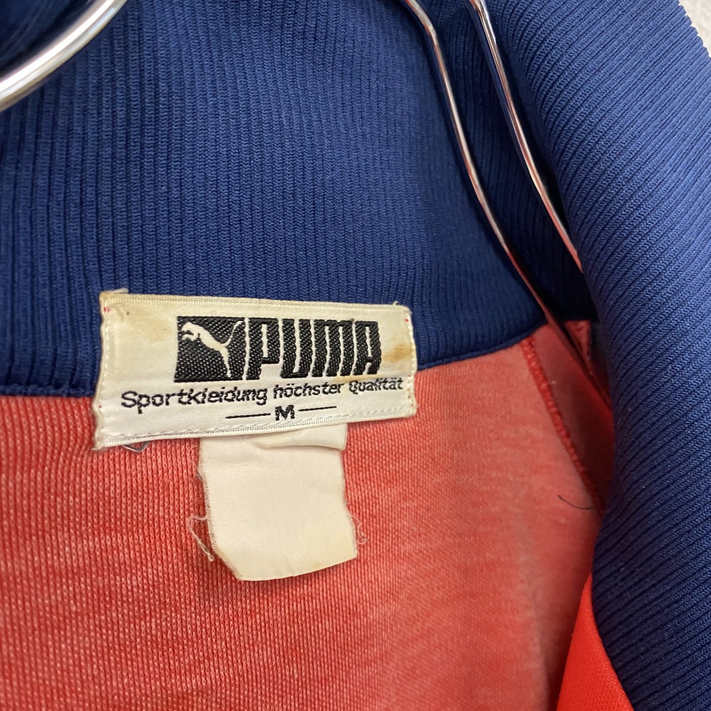 80s PUMA プーマ トラックジャケット/ジャージ デカロゴ ヴィンテージ 赤 レッド Mサイズ