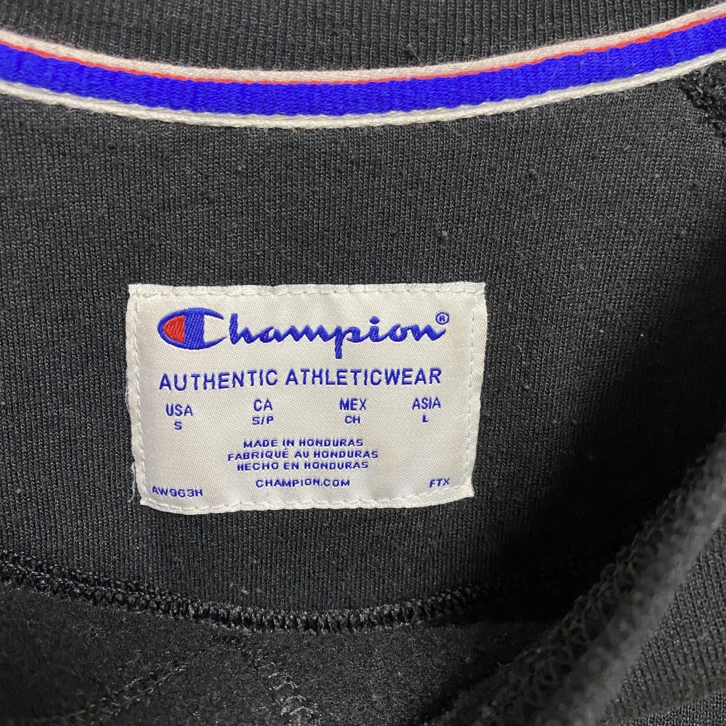 古着 used Champion チャンピオン 長袖ロゴプリントスウェット トレーナー 黒 ブラック Sサイズ