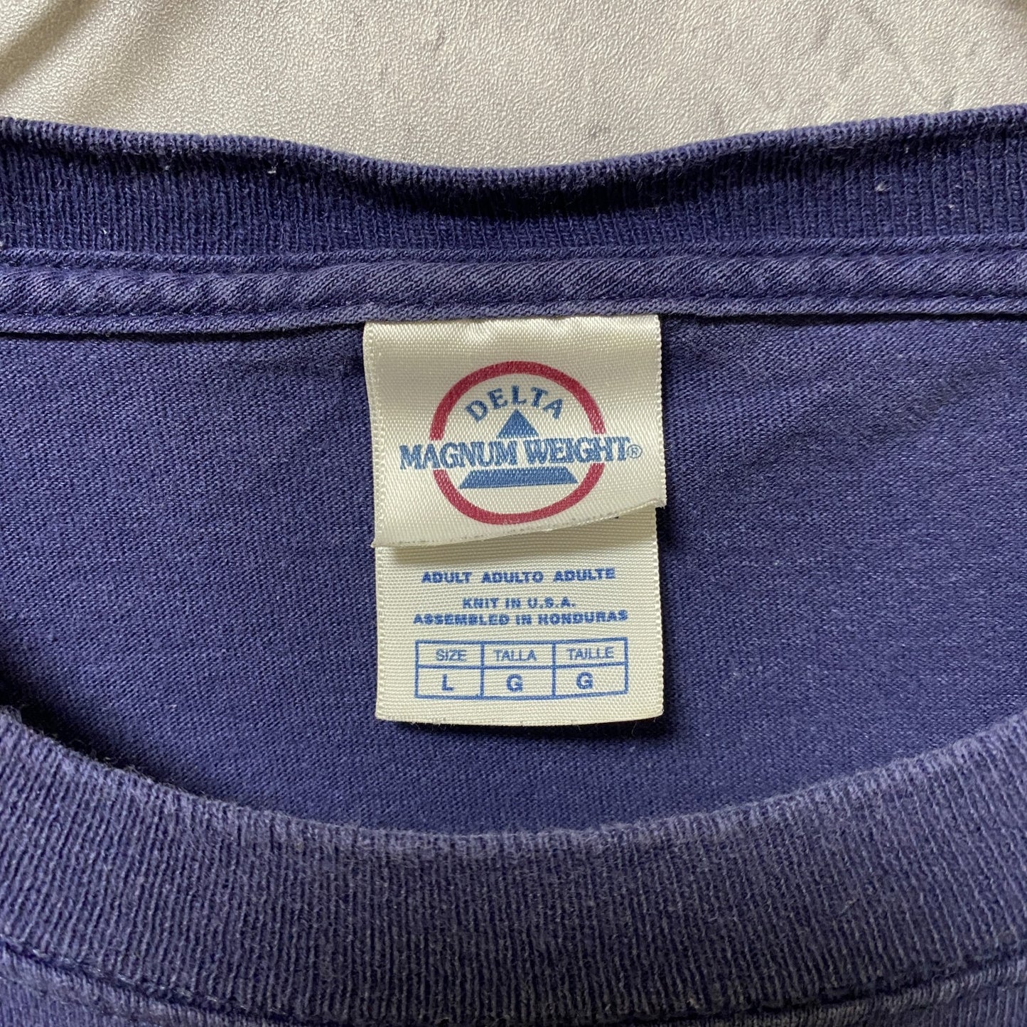 古着 used スーパーマンパロディ JESUS CHRIST 半袖プリントTシャツ ネイビー レトロデザイン クルーネック