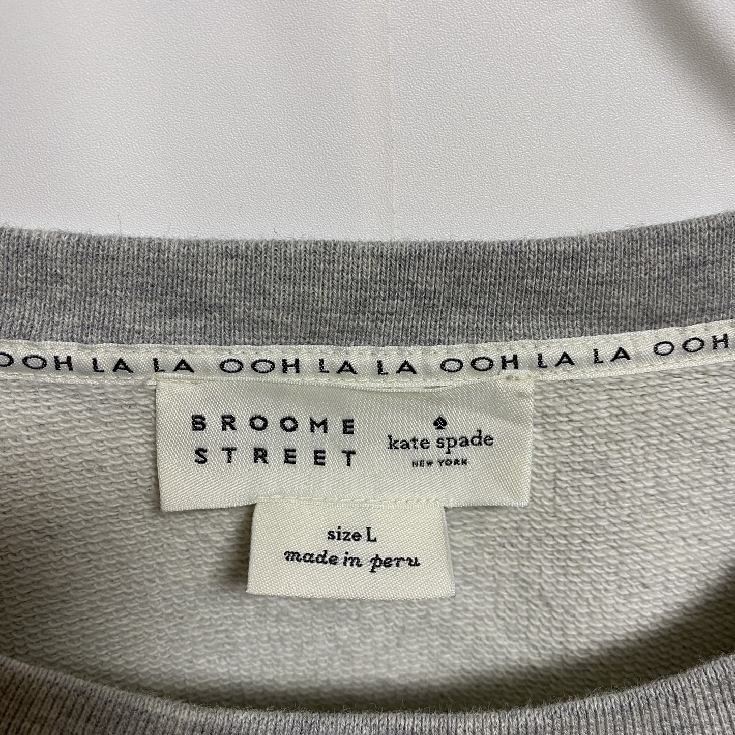 古着 used Kate Spade ケイトスペード 長袖プリントスウェット トレーナー グレー 秋冬服 Lサイズ