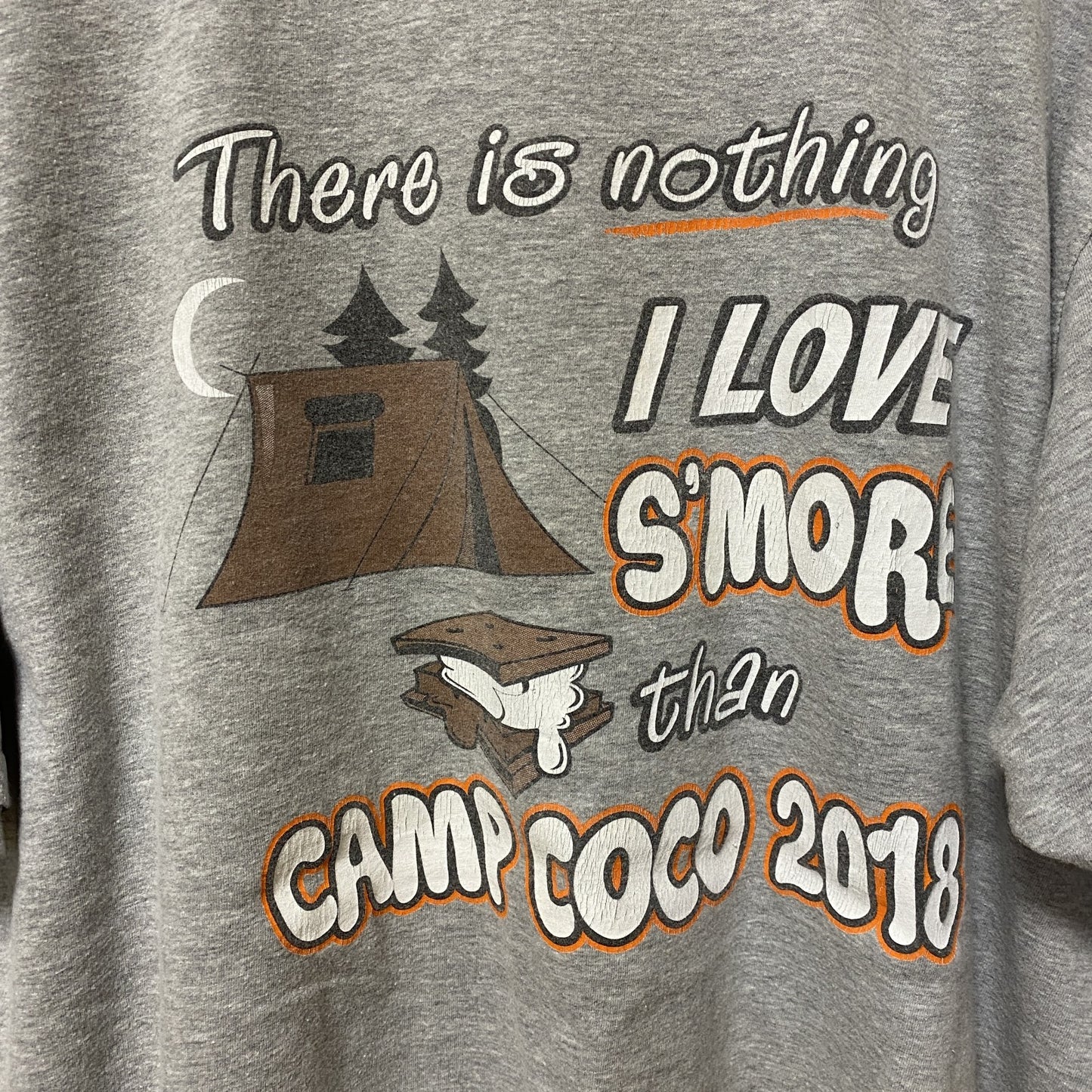 古着 used S'MORE マシュマロ 半袖プリントTシャツ グレー バックプリント クルーネック オーバーサイズ XLサイズ