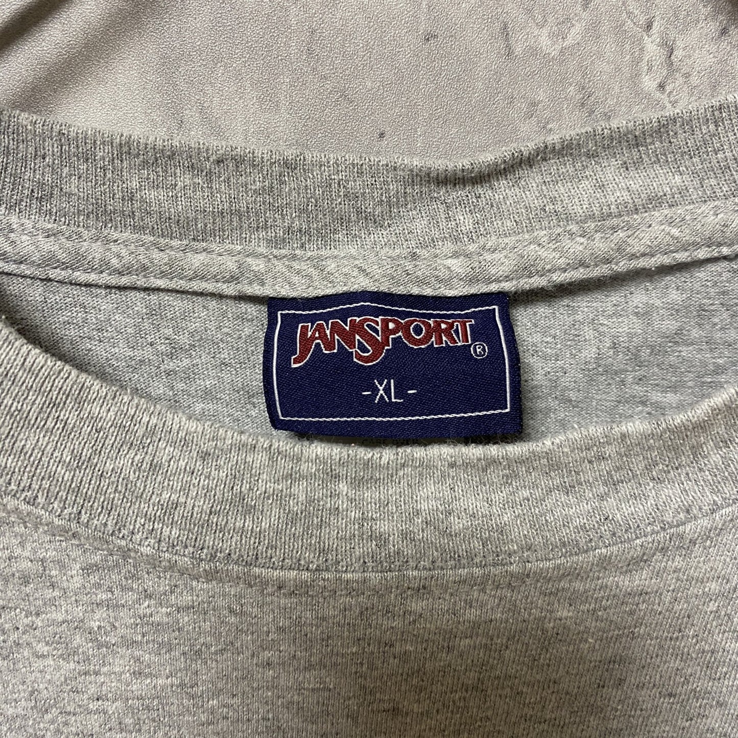 古着 used JANSPORT PRESBYTERIAN アメフト 半袖カレッジプリントTシャツ グレー オーバーサイズ