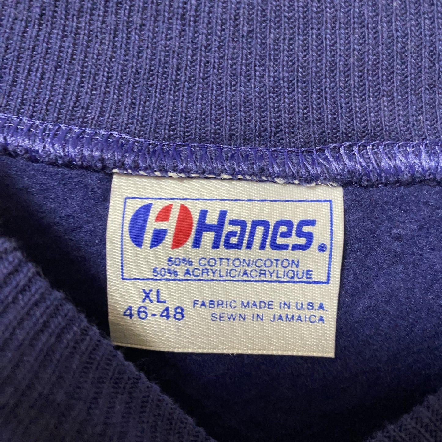 古着 used Hanes ヘインズ 長袖無地スウェット トレーナー 80s ノームコア ネイビー XLサイズ