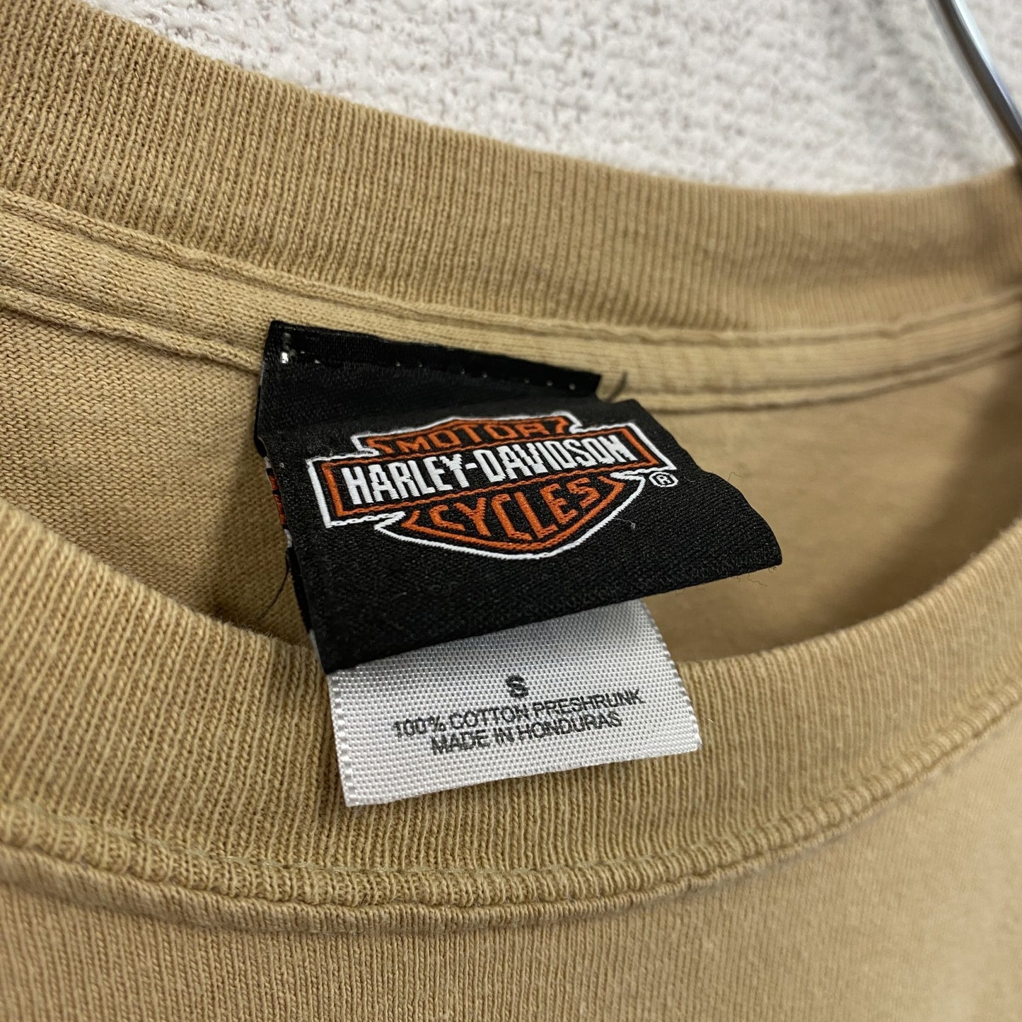 HARLEY DAVIDSON ハーレーダビッドソン 半袖プリントTシャツ ベージュ Sサイズ