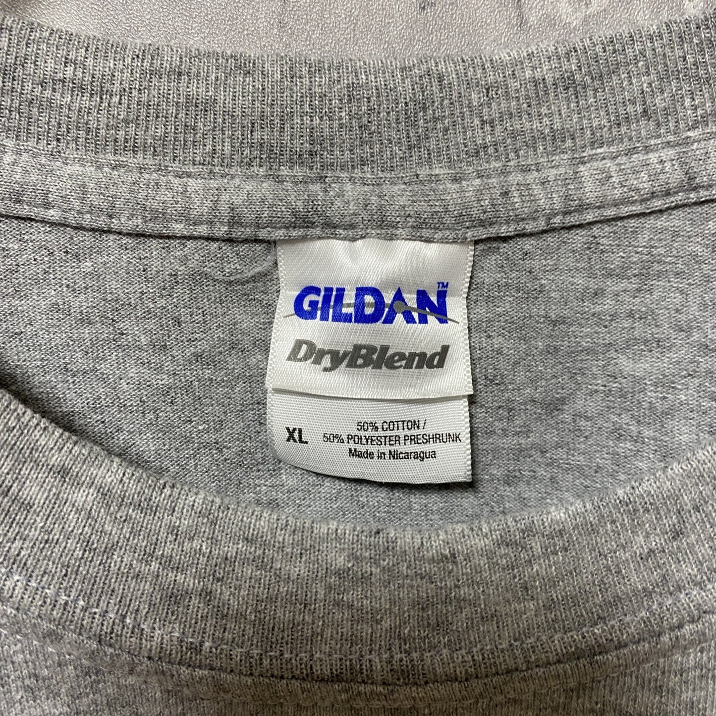 古着 used GILDAN ギルダン アメフト 半袖カレッジプリントTシャツ スポーツ グレー オーバーサイズ XLサイズ
