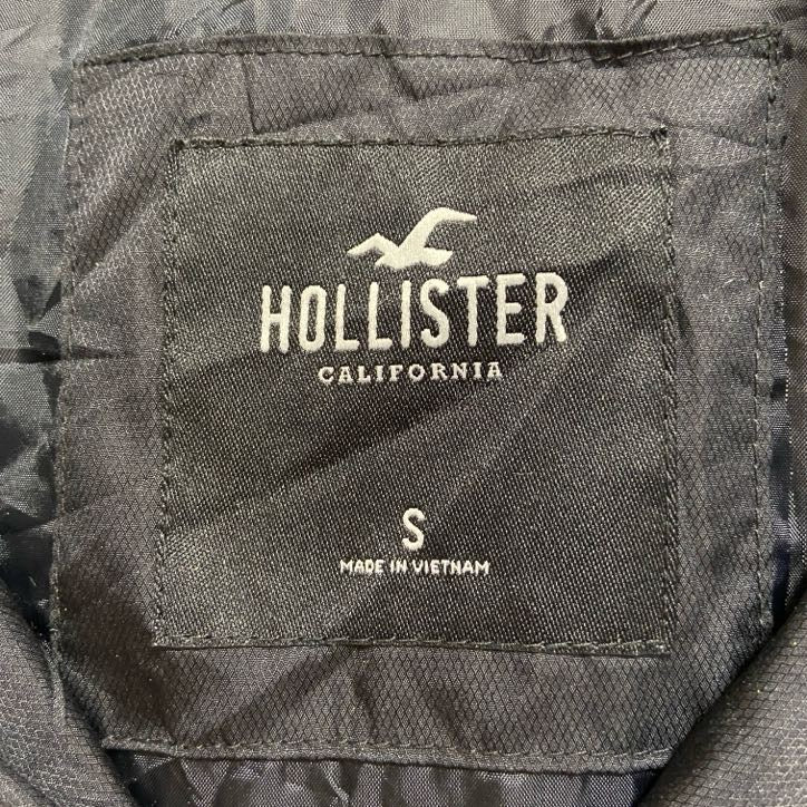 古着 used HOLLISTER ホリスター 長袖ナイロンスタジャン アウター Los Angeles 黒 ブラック Sサイズ