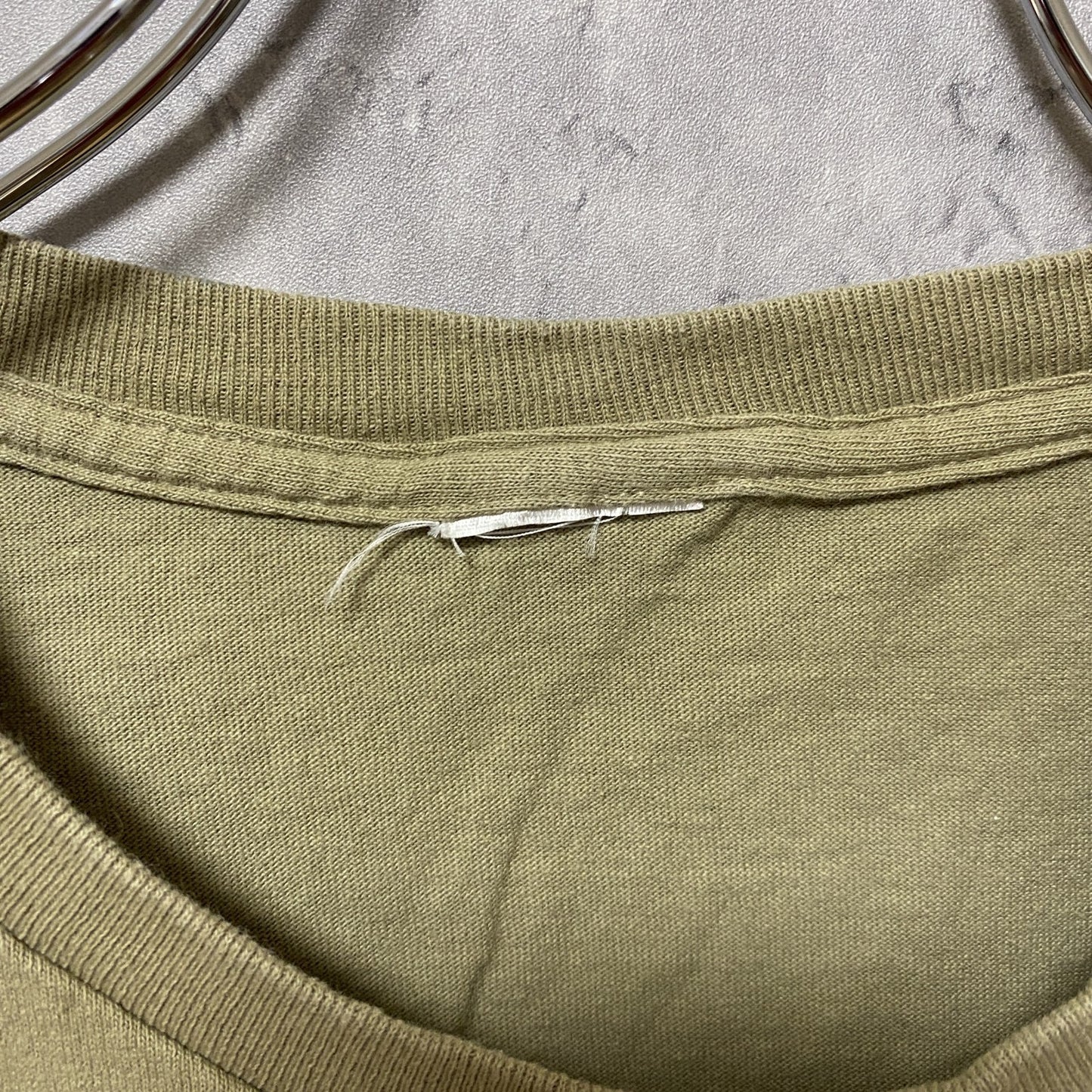 古着 used 半袖刺繍Tシャツ キャメル色 レトロ デザイン 個性的 クルーネック 春夏服 ビッグシルエット オーバーサイズ
