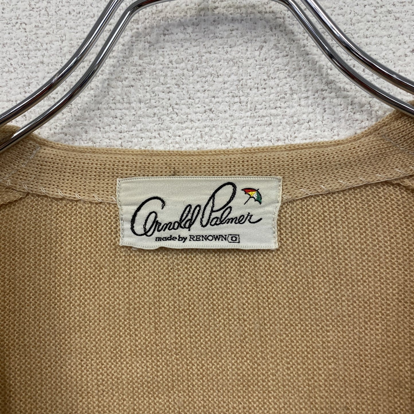 ~90s Arnold Palmer アーノルドパーマー ウールニットカーディガン ヴィンテージ ベージュ