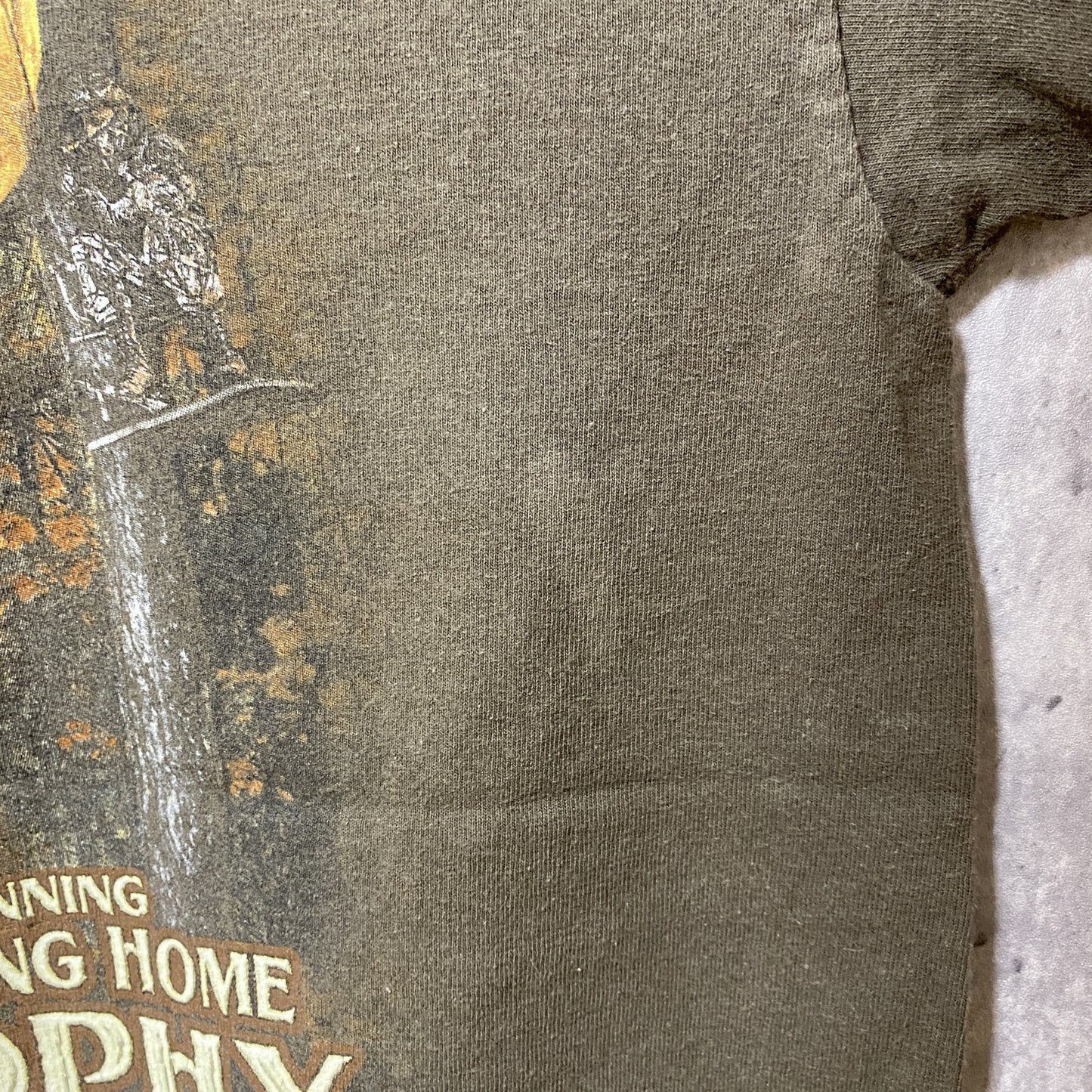 古着 used GILDAN ギルダン 半袖アニマルプリントTシャツ バックプリント 茶色 レトロデザイン クルーネック Lサイズ