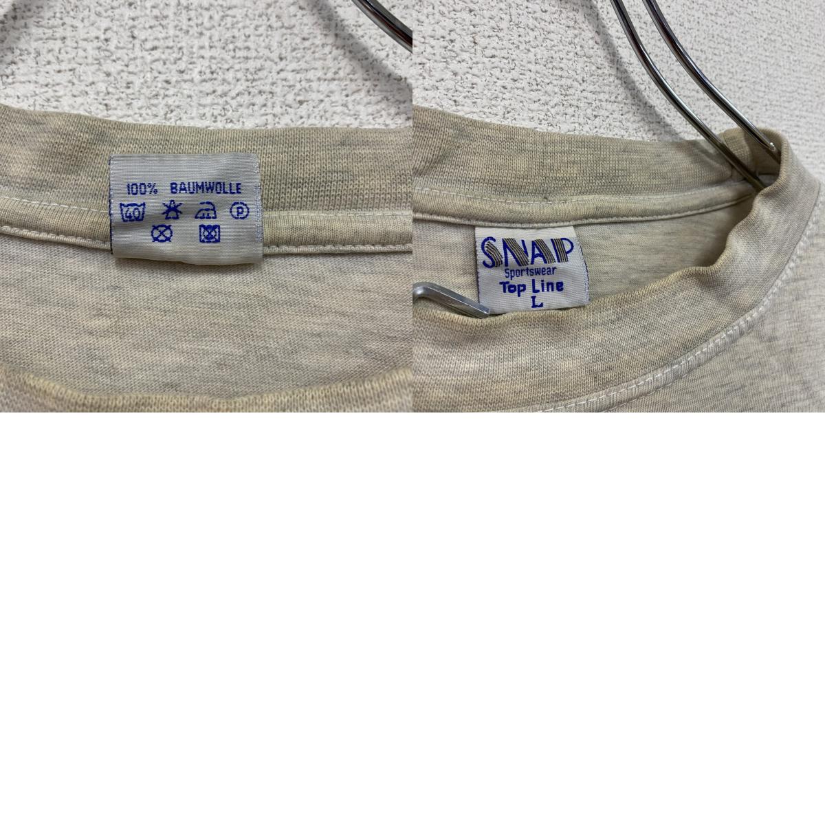 90s~ SNAP 半袖Tシャツ ユーロ ヴィンテージ 霜降りグレー Lサイズ