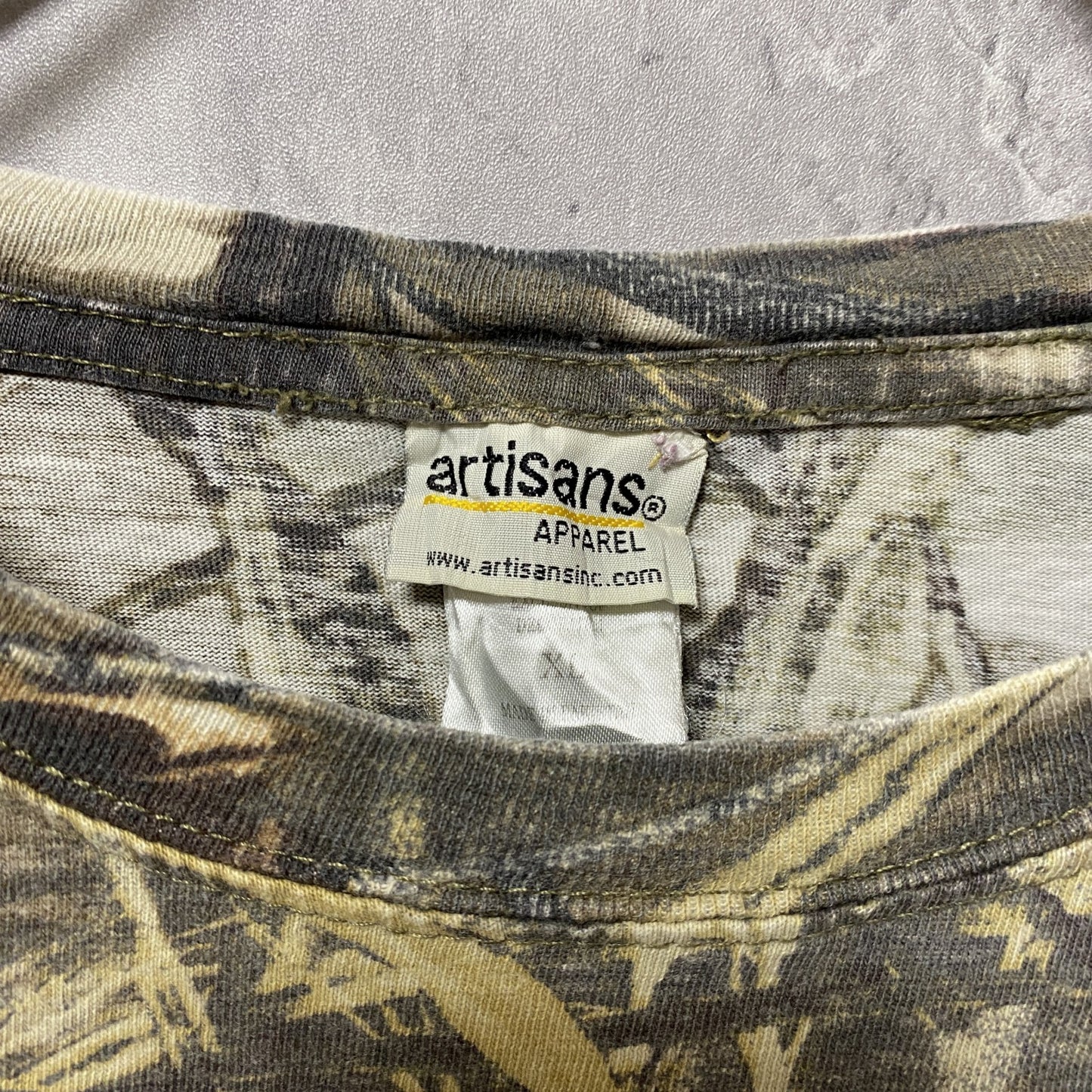 古着 used 半袖迷彩柄Tシャツ カモ柄 レトロ デザイン 個性的 クルーネック ビッグシルエット オーバーサイズ XLサイズ