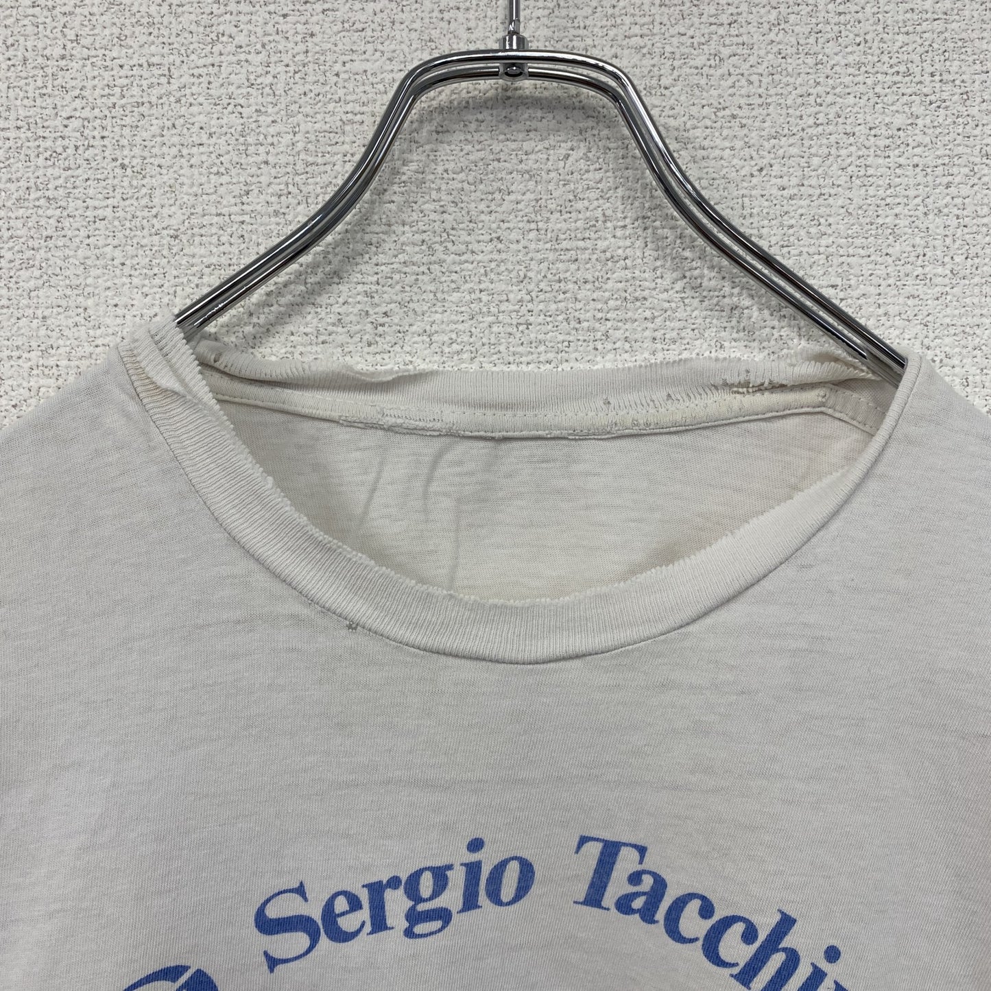 ~90s Sergio Tacchini セルジオ・タッキーニ 半袖プリントTシャツ シングルステッチ ホワイト