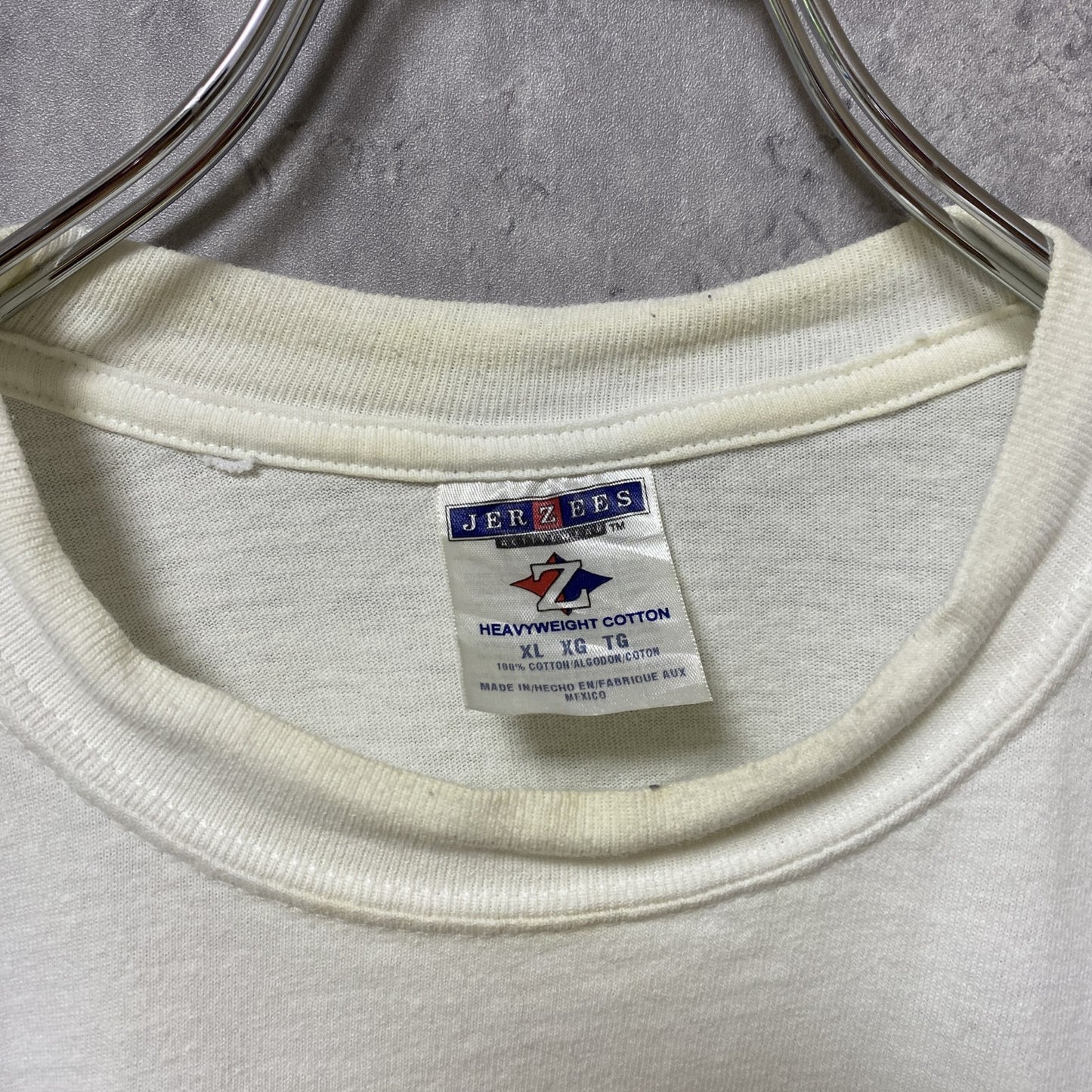 古着 used NFL Super Bowl アメフト 半袖プリントTシャツ 白 ホワイト レトロ クルーネック オーバーサイズ