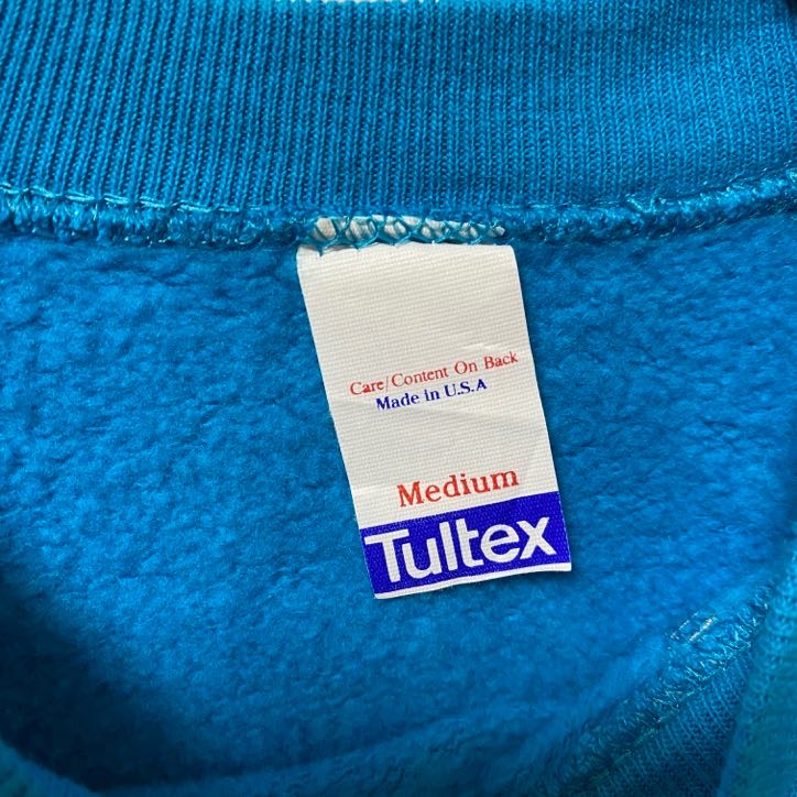 古着 used TULTEX 長袖ラグランスリーブ無地スウェット トレーナー 80s USA製 ヴィンテージ ブルー Mサイズ