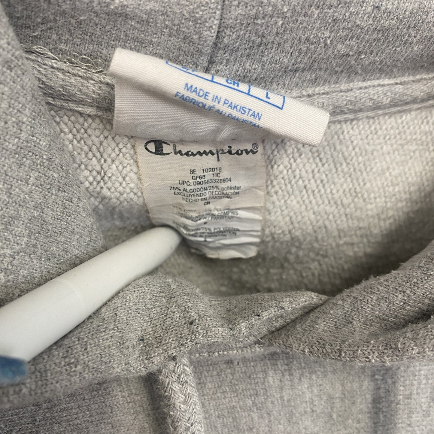 champion チャンピオン プリントフーディー/スウェットパーカー リバースウィーブ 灰色 グレー Sサイズ