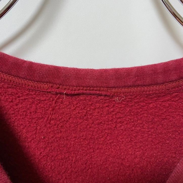 古着 used Champion チャンピオン 長袖ロゴプリントスウェット トレーナー 赤 レッド クルーネック Sサイズ