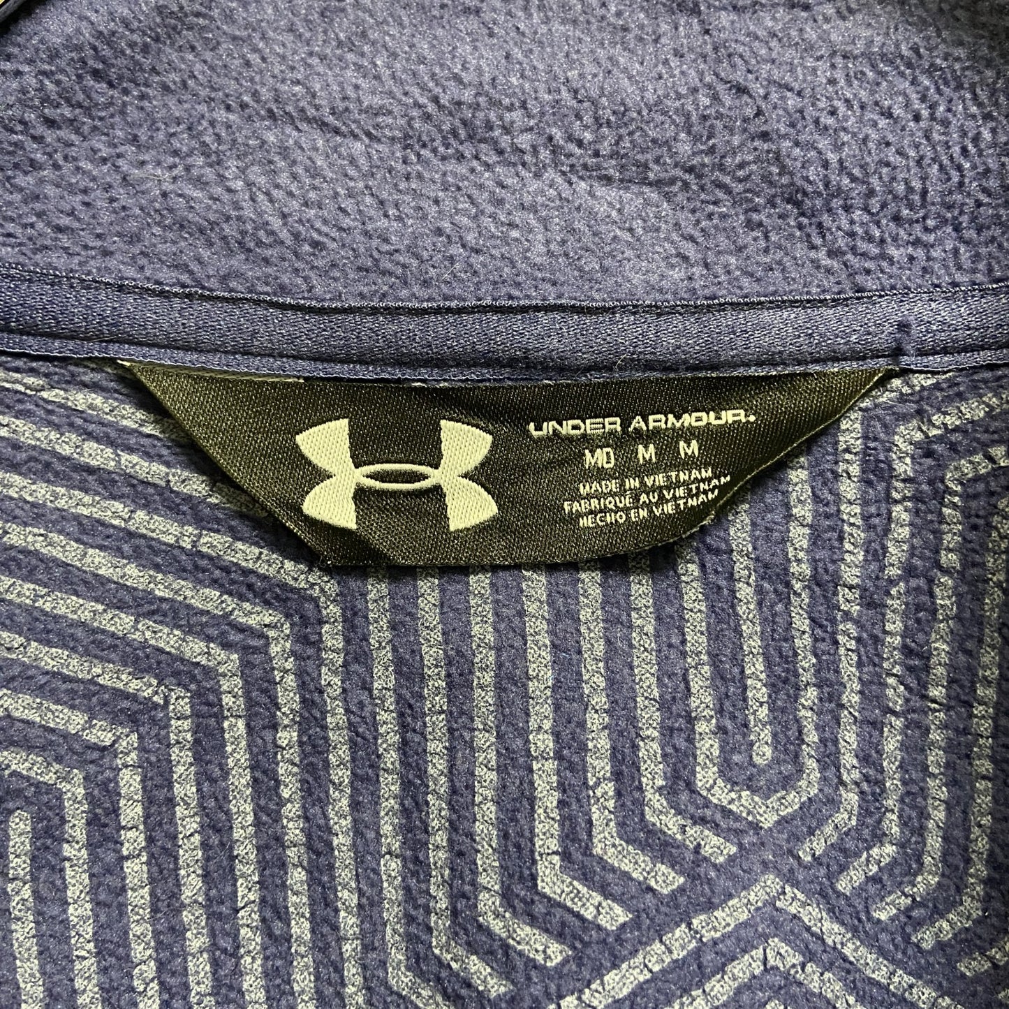 UNDER ARMOUR アンダーアーマー トラックジャケット/ジャージ 裏地フリース フェード ワンポイント 青 ブルー Mサイズ