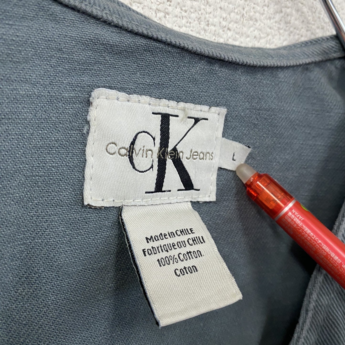 90s~ Calvin Klein Jeans カルバンクラインジーンズ ベスト 灰色 グレー ヴィンテージ Lサイズ