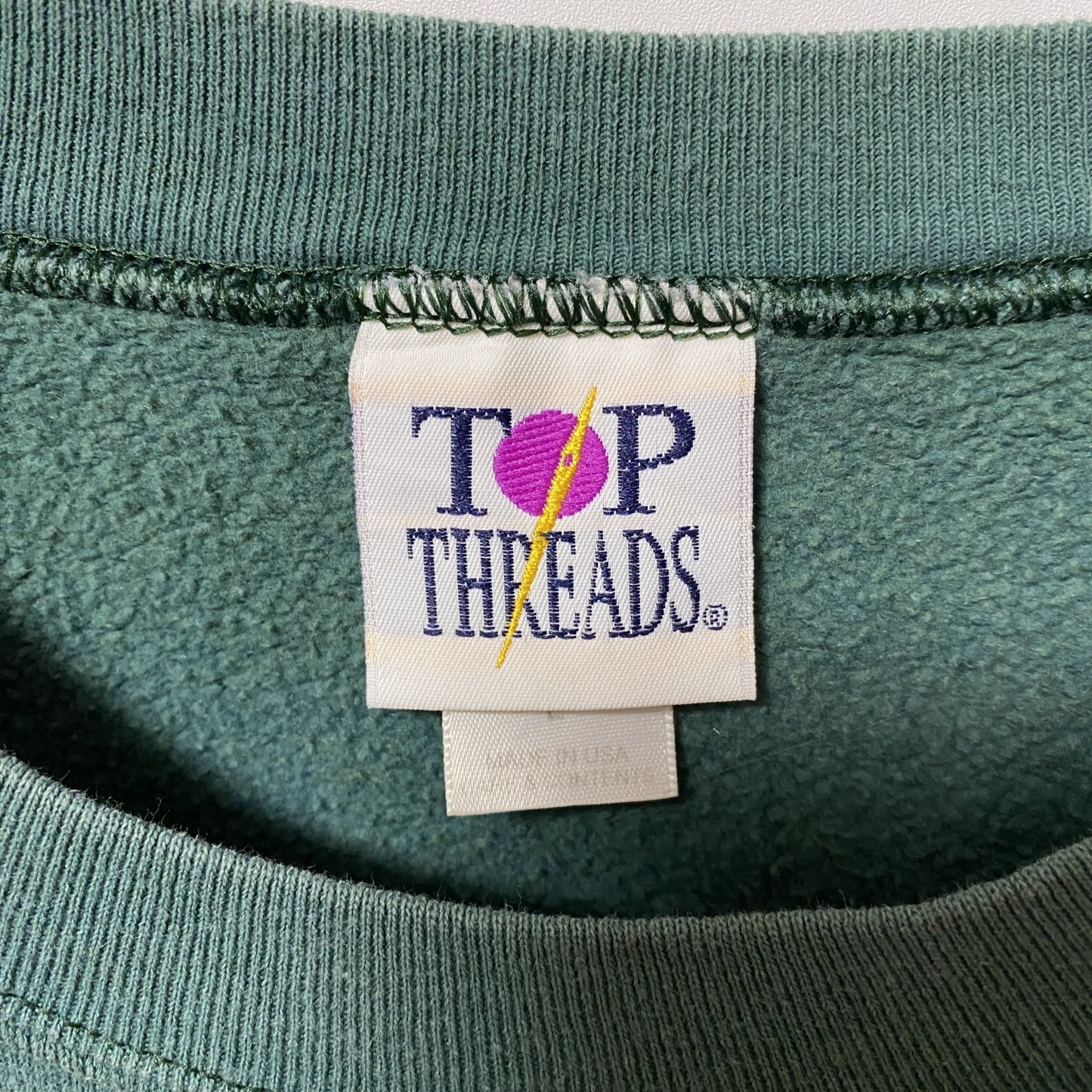 古着 used TOP THREADS 長袖刺繍スウェット トレーナー アニマル レトロデザイン クルーネック Lサイズ