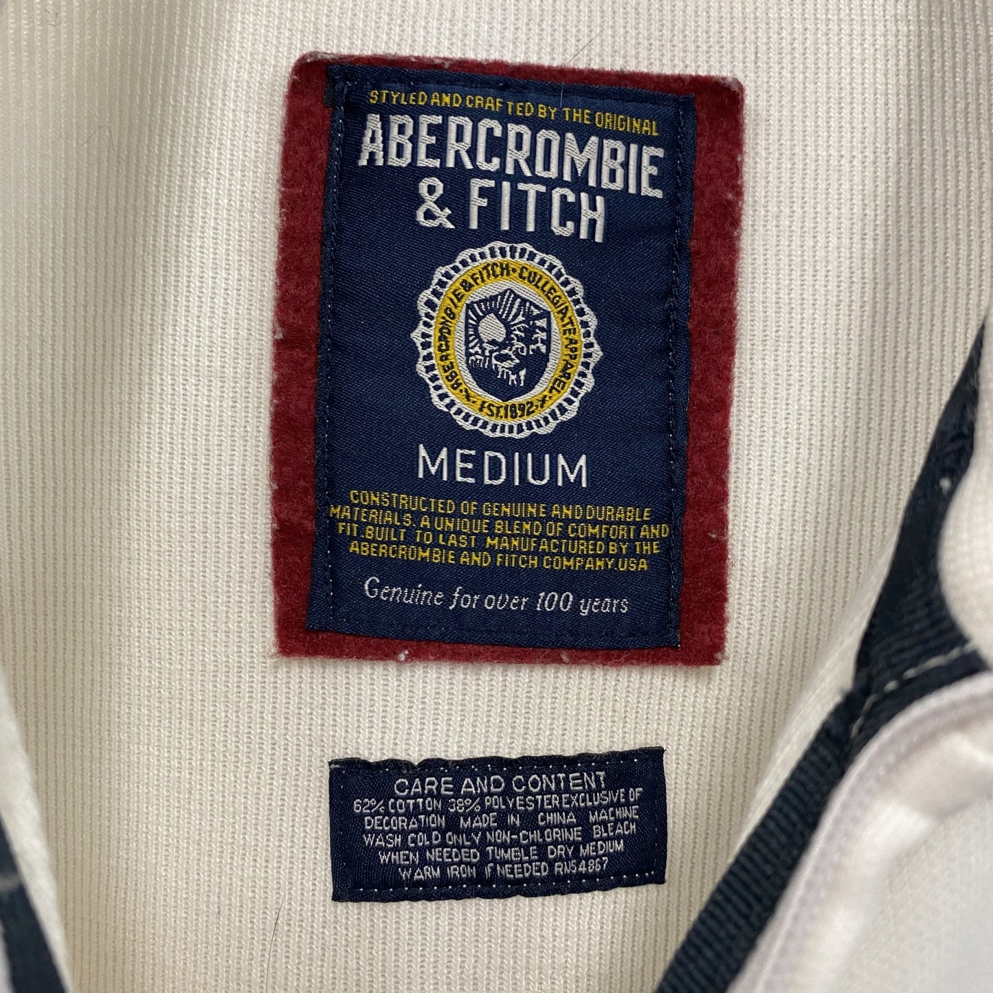 Abercrombie&Fitch アバクロンビー&フィッチ トラックジャケット/ジャージ 白 ホワイト Mサイズ