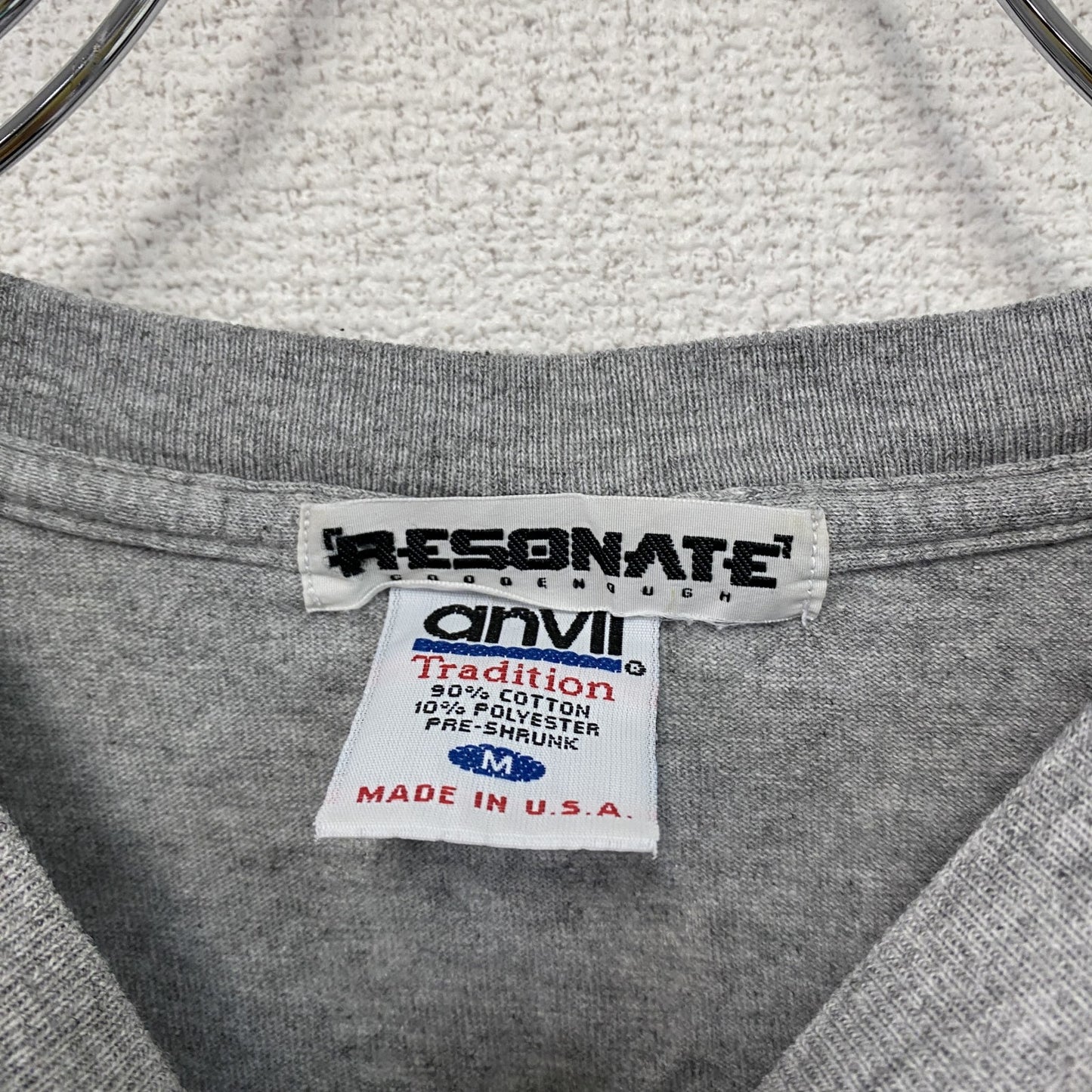 RESONATE GOODENOUGH リゾネイトグッドイナフ 半袖プリントTシャツ シングルステッチ グレー Mサイズ