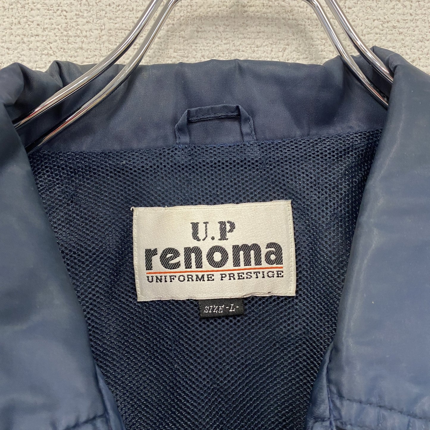90s U.P renoma ユーピーレノマ コーチジャケット デカロゴ ヴィンテージ 紺 ネイビー Lサイズ